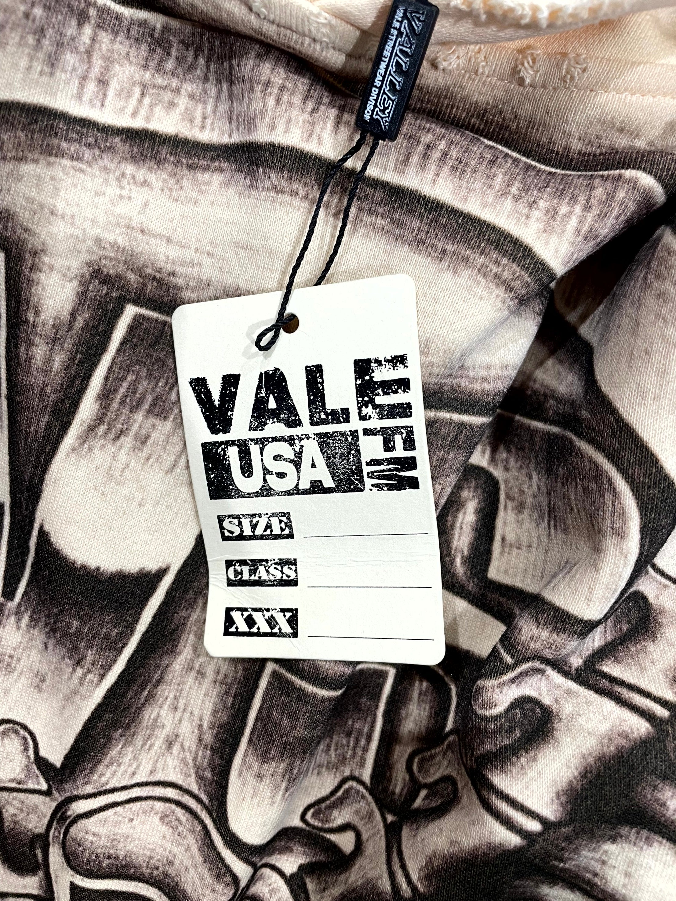 Vale "Thermal Lined Distressed" White & Black Hoodie
