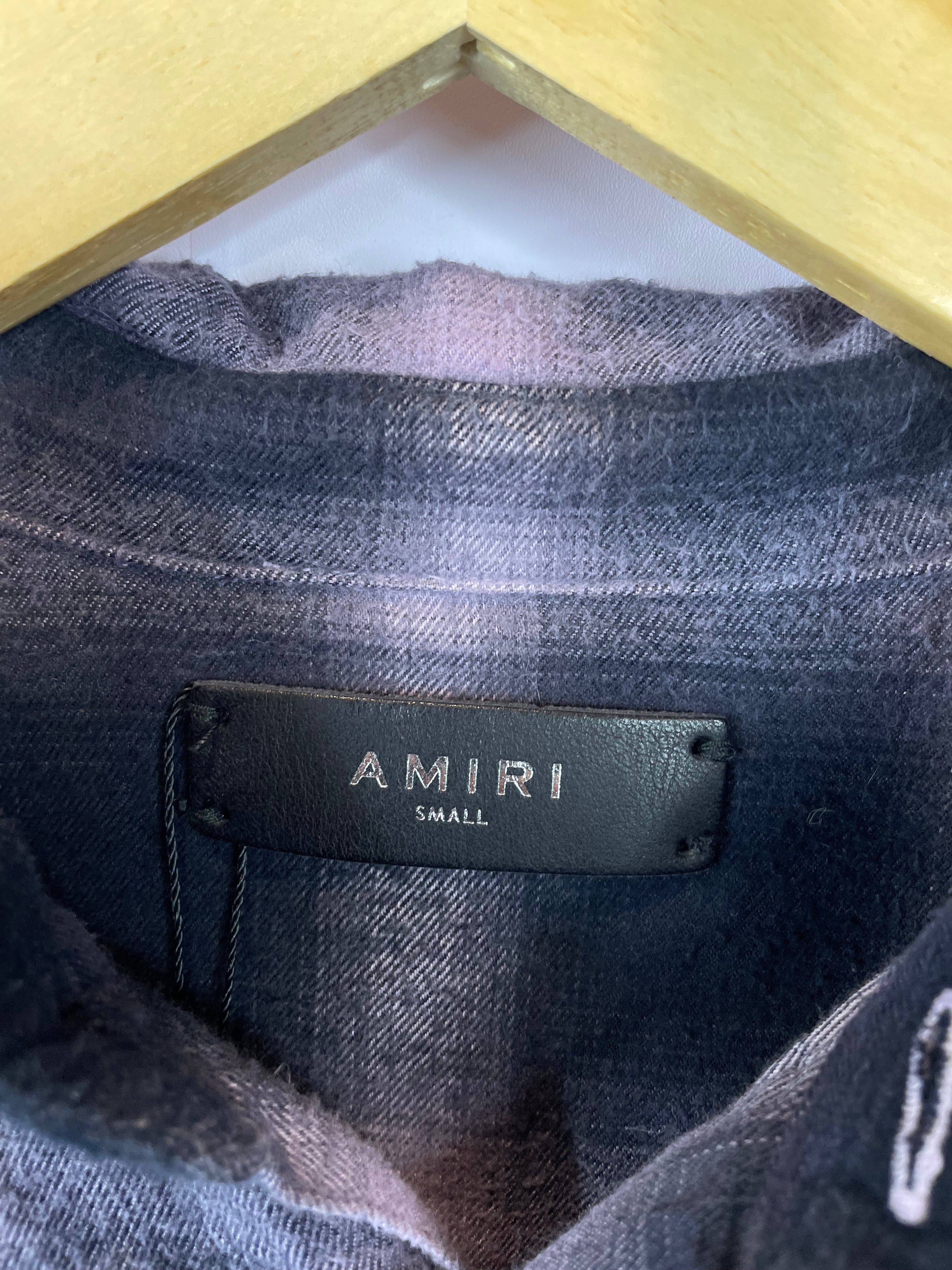 Amiri Black Purple Flannel Used Small