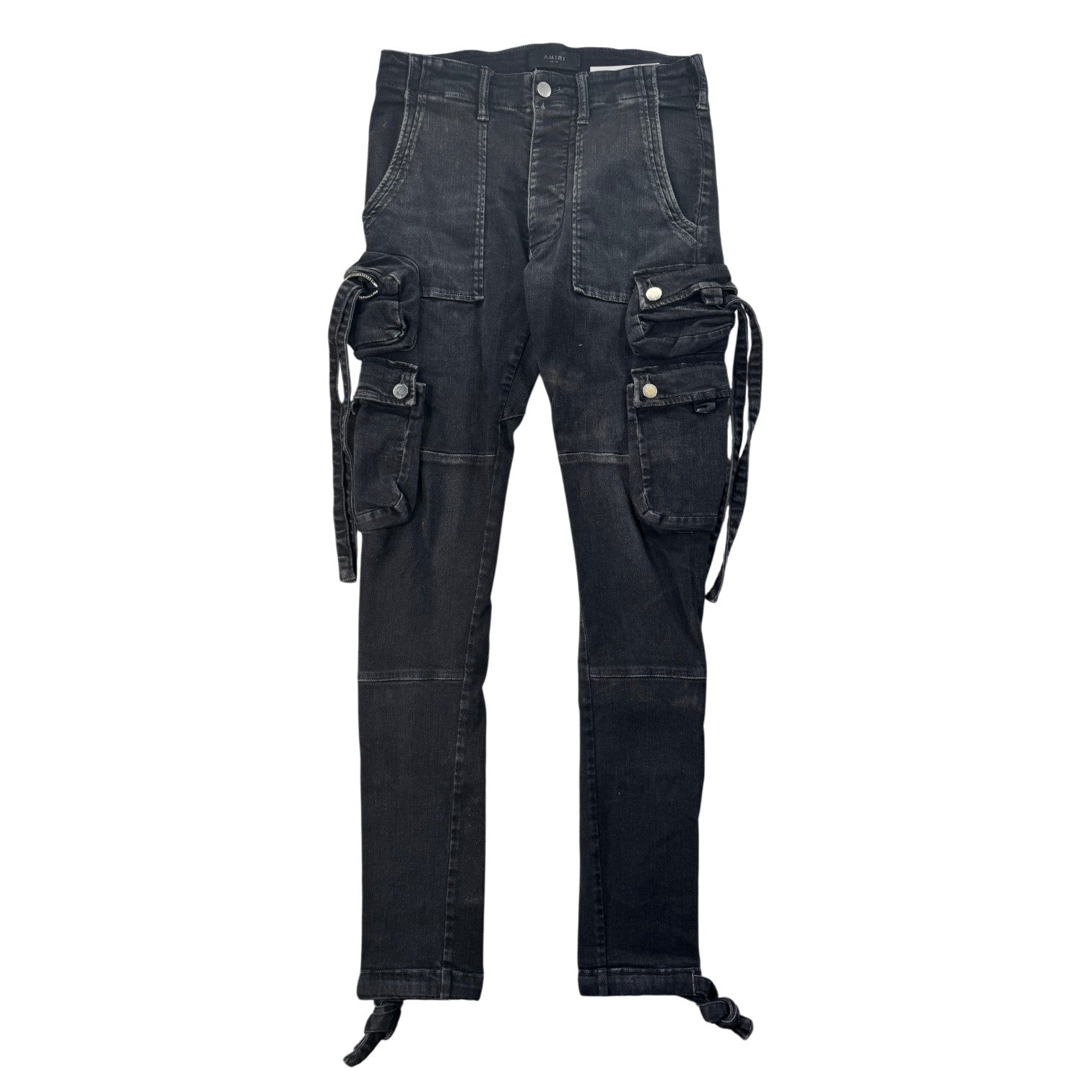 Amiri Denim Black Wash Cargo Pants