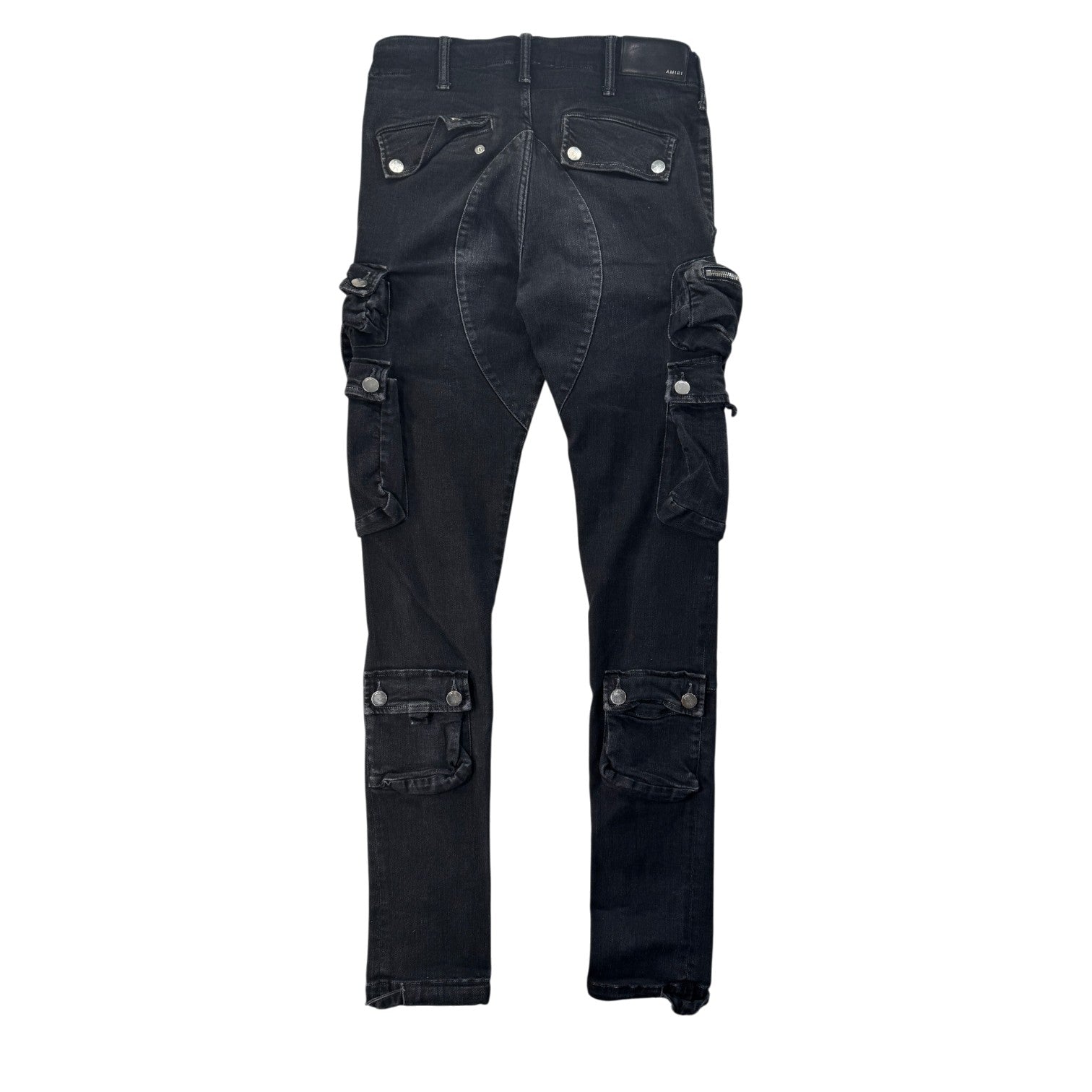 Amiri Denim Black Wash Cargo Pants