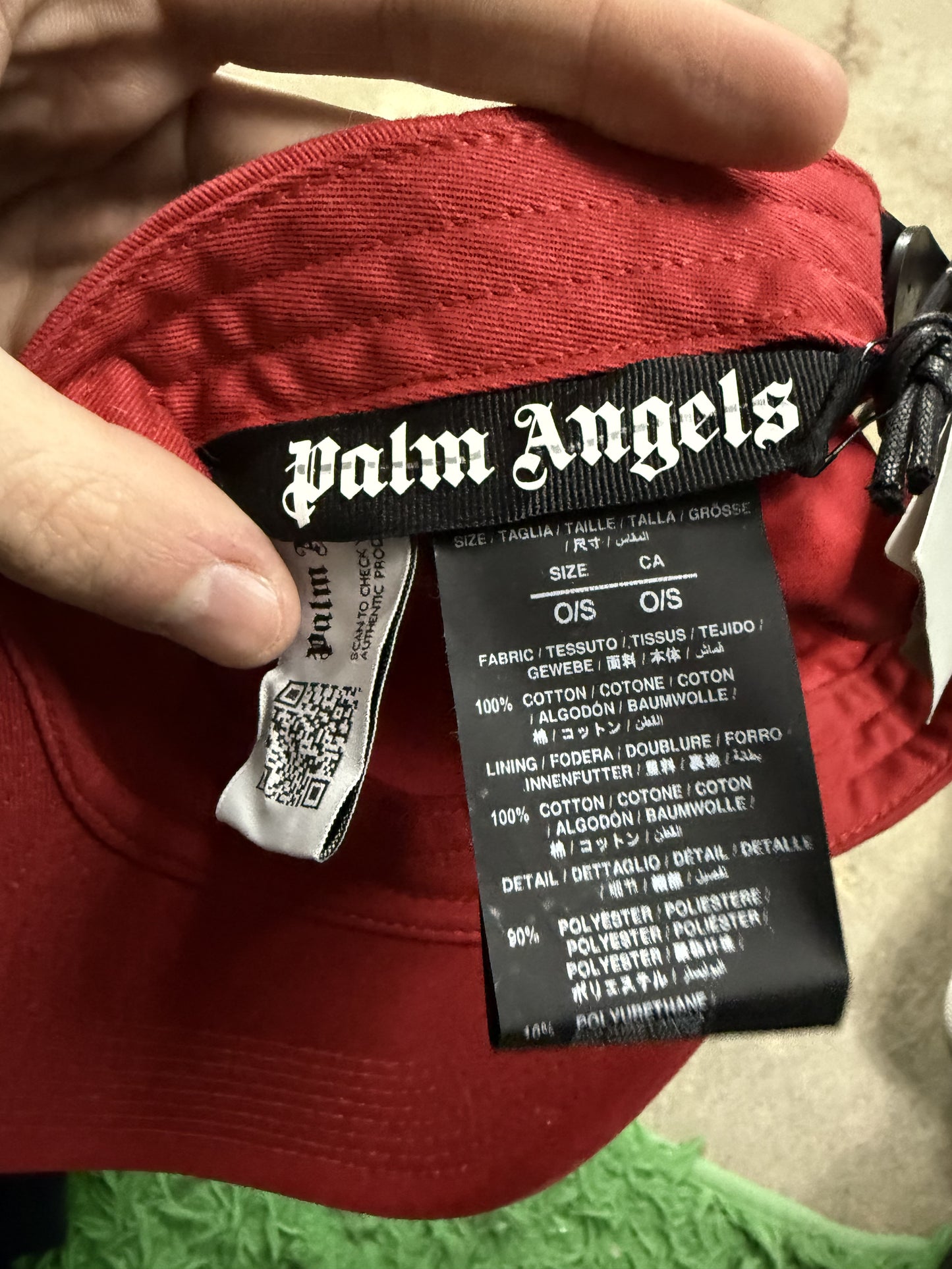 Palm Angels Red Cap Tried On OS With Tags