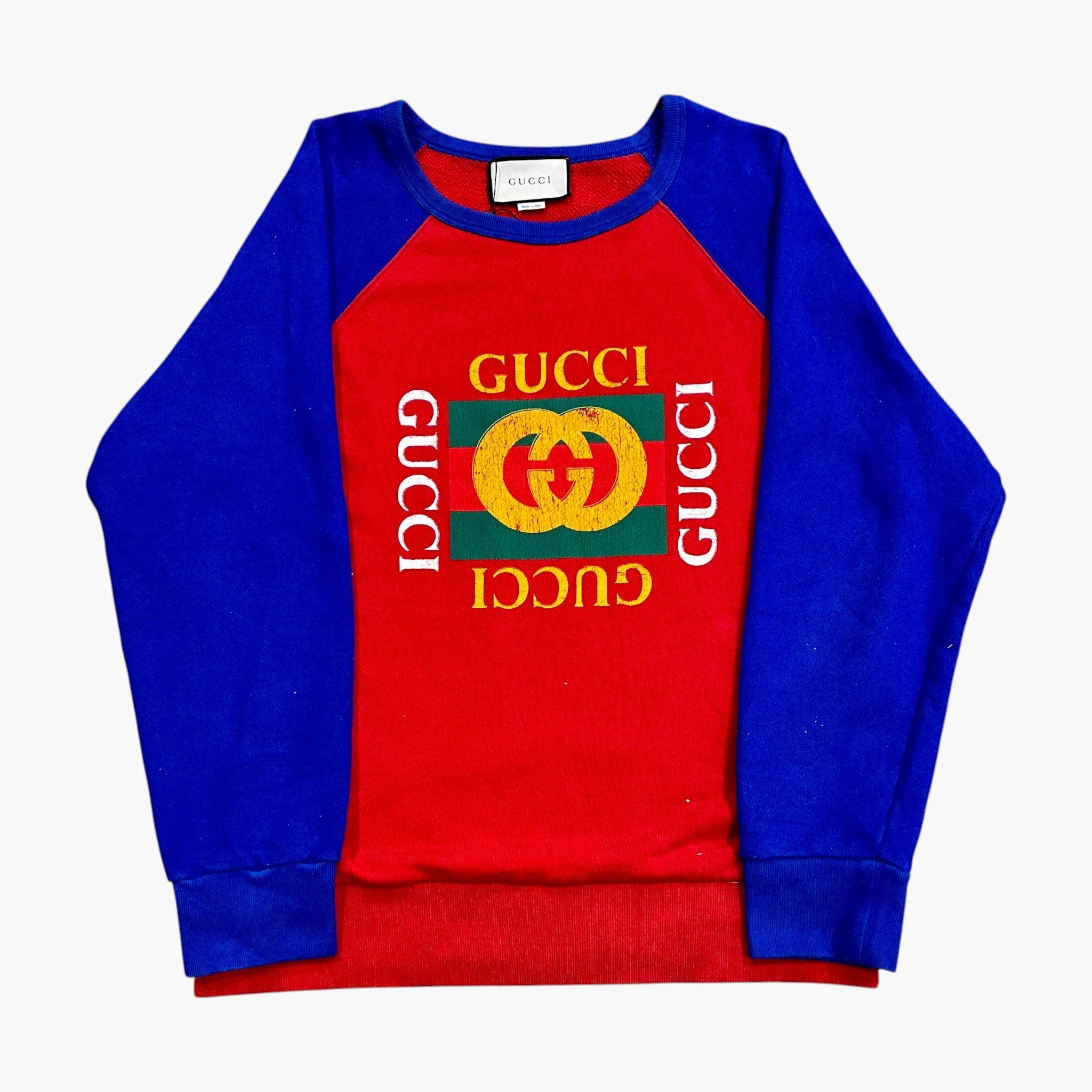 Gucci Chest Logo Red & Blue Crewneck