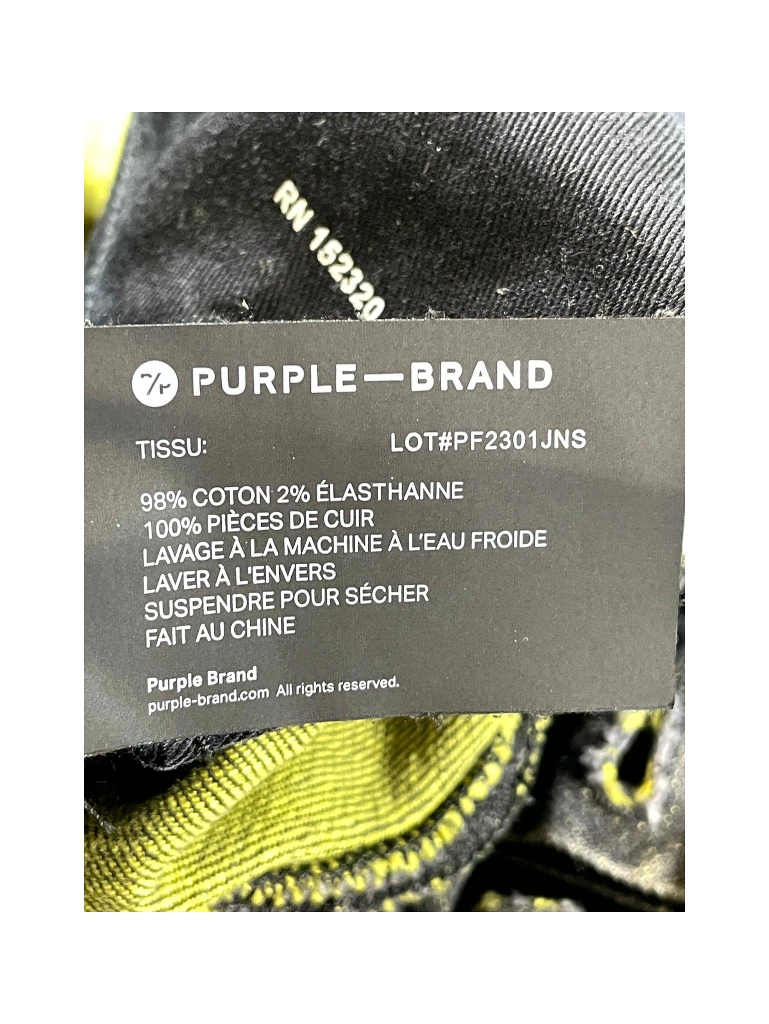 Purple Brand "Shotgun" Black Wash & Yellow Jeans