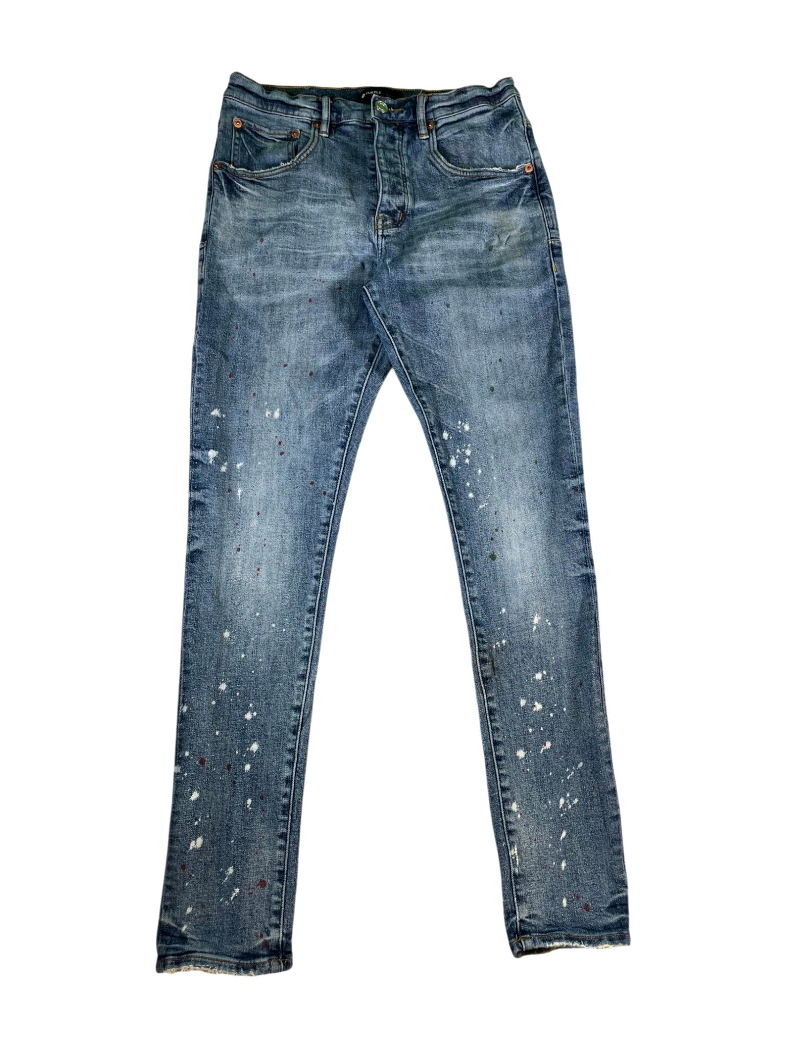 Purple Brand "Paint Splatte" Light Wash Jeans