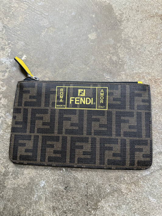 Fendi Wallet Brown All Over Yellow Used OS