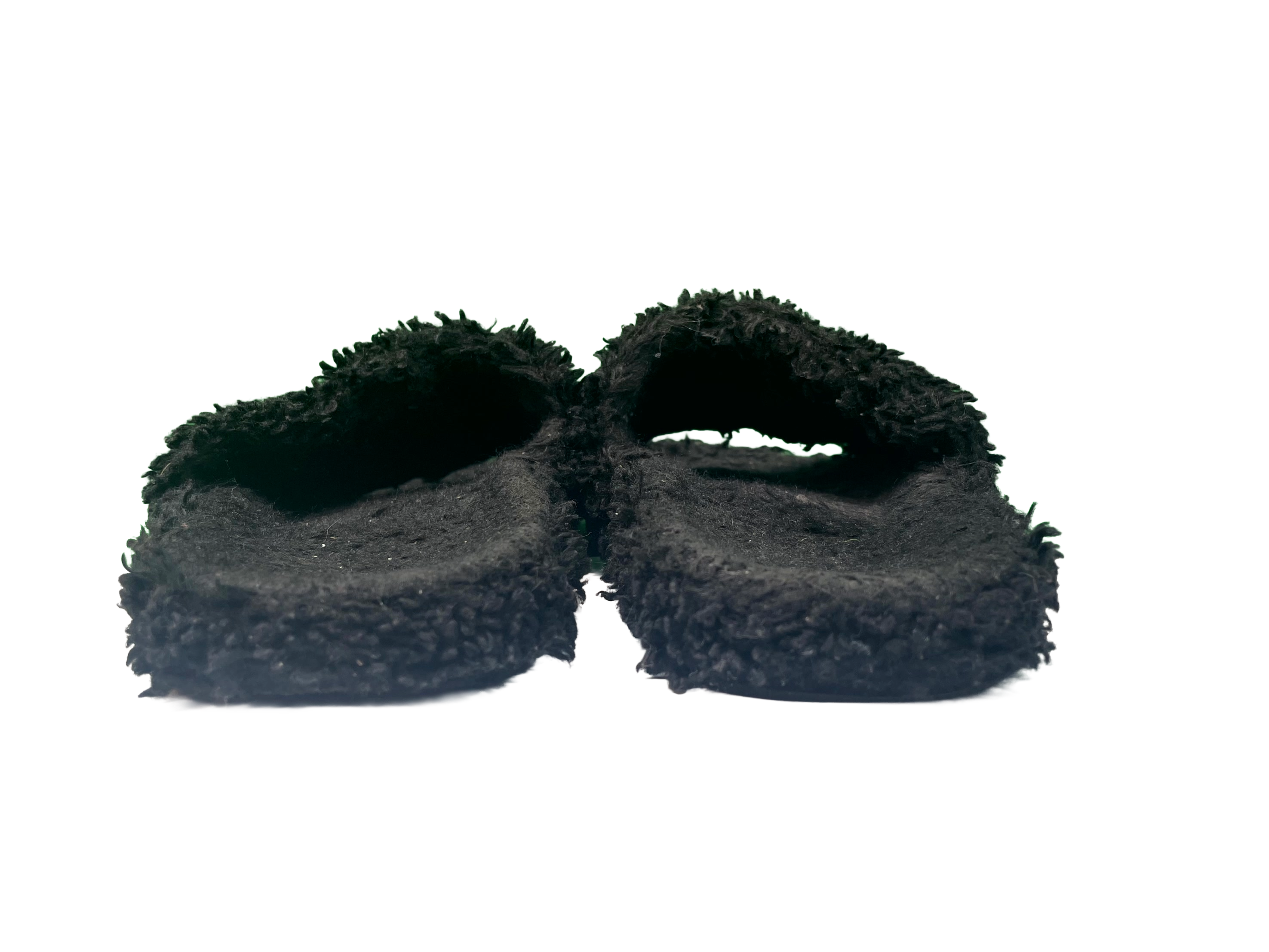 Balenciaga Campaign Logo Fur Black Slides