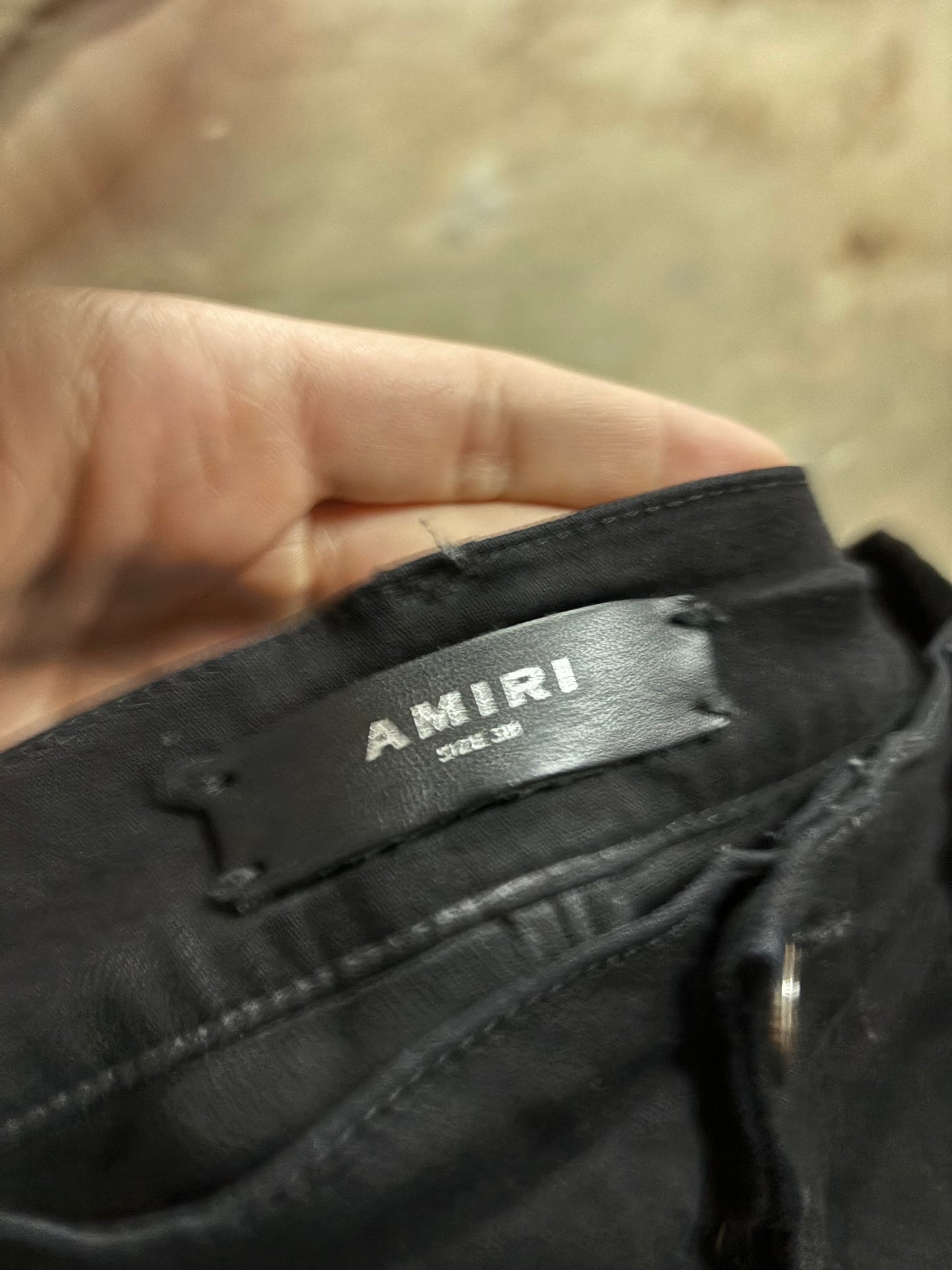 Amiri Jeans Black Yellow Stripe Used 38