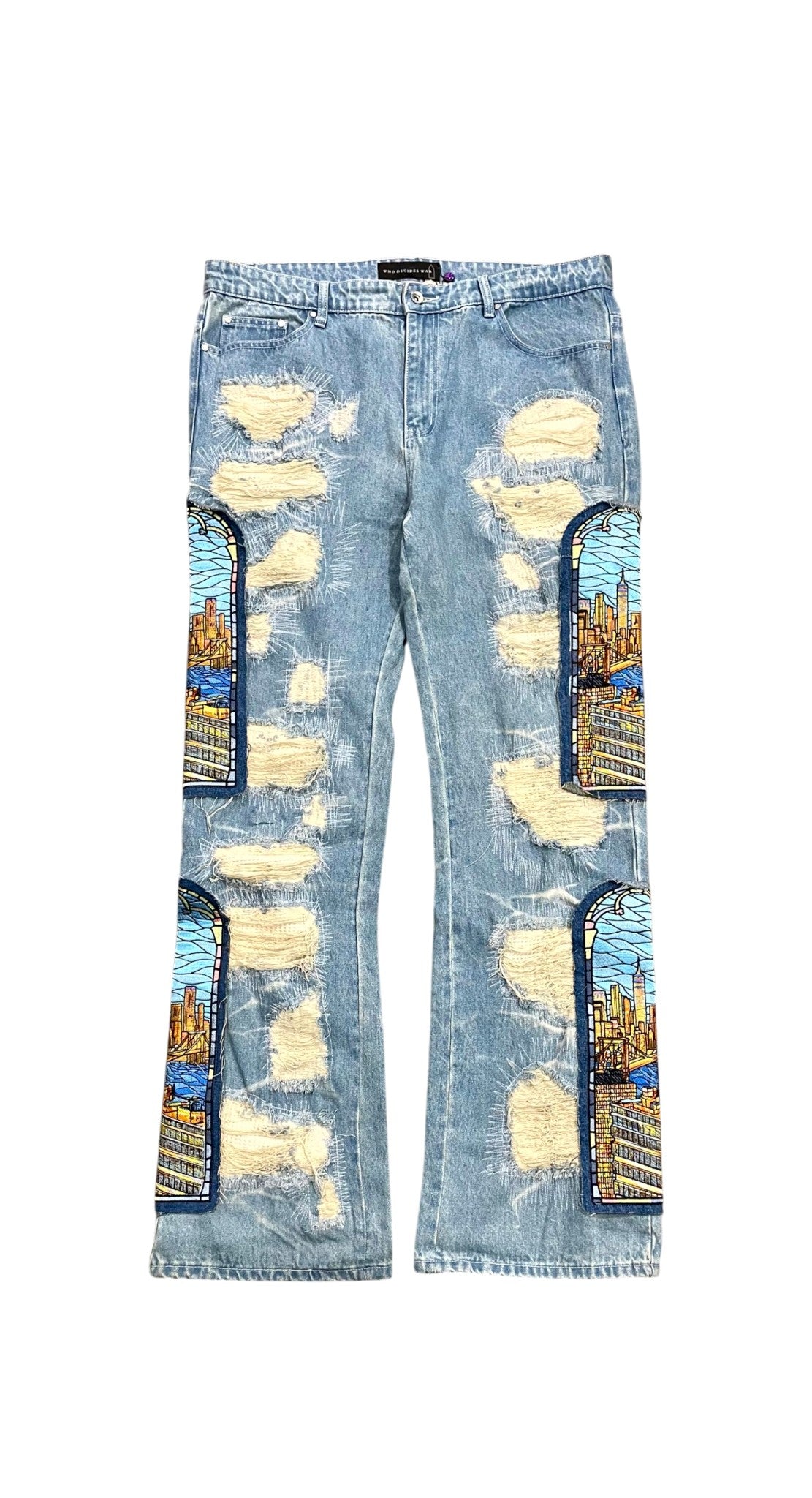 Who Decides War "POTN Skyline" Light Wash Jeans