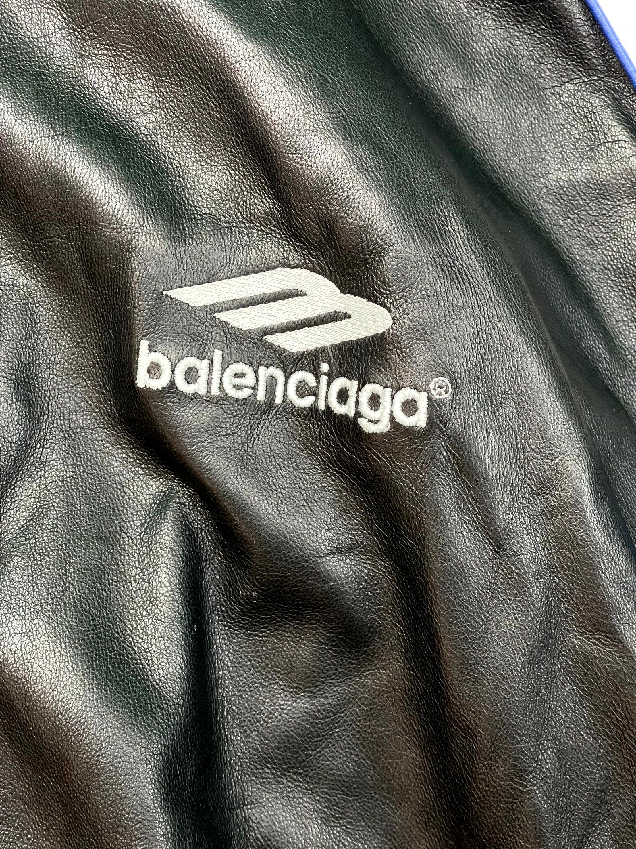 Balenciaga Leather Blue Stripe (2) Jacket
