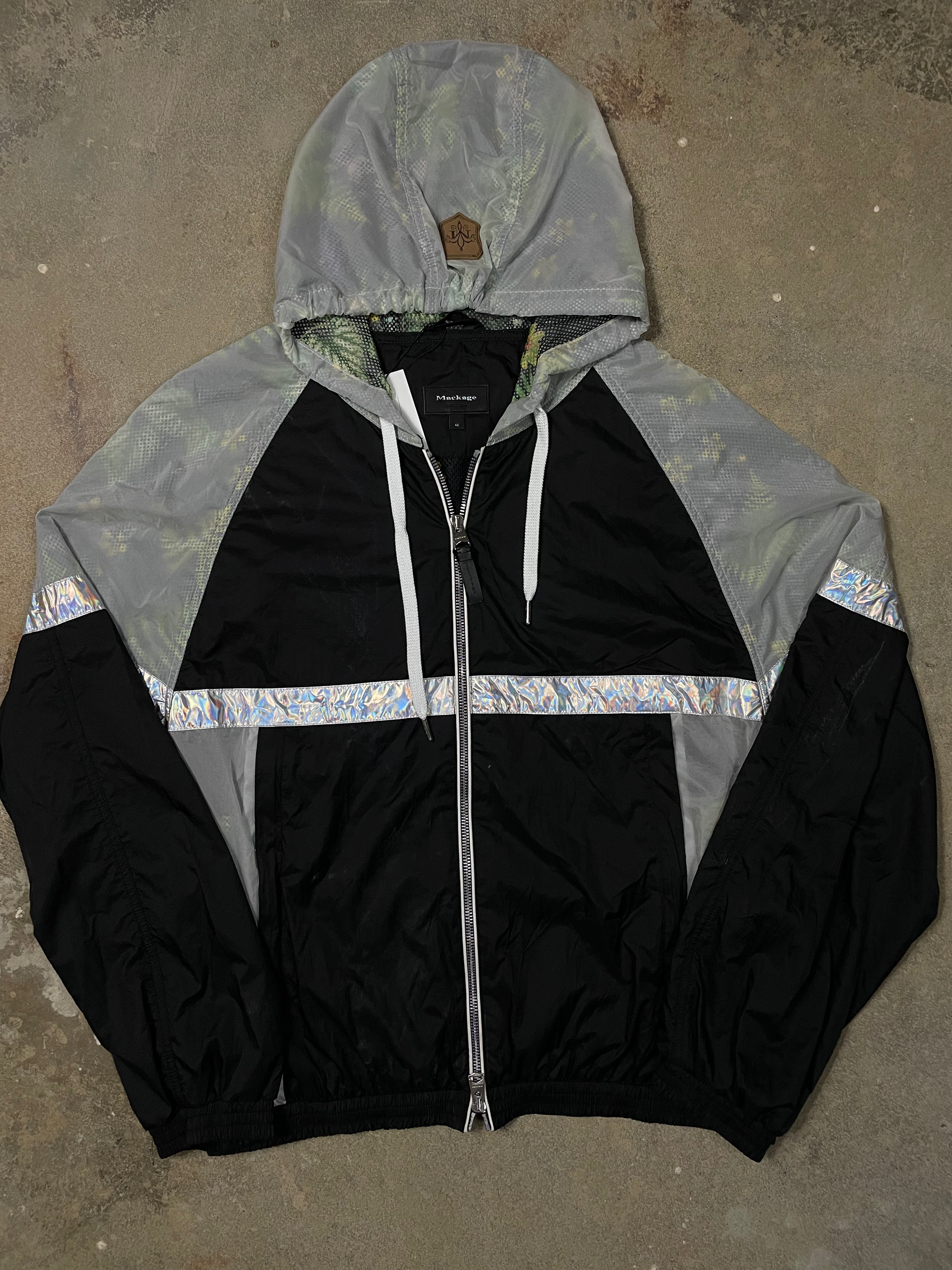 Mackage Rain Jacket Black White XL Used