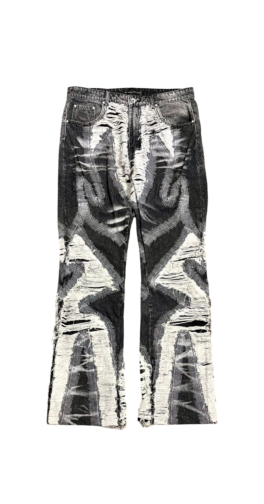 Who Decides War Distressed Black Wash Jeans