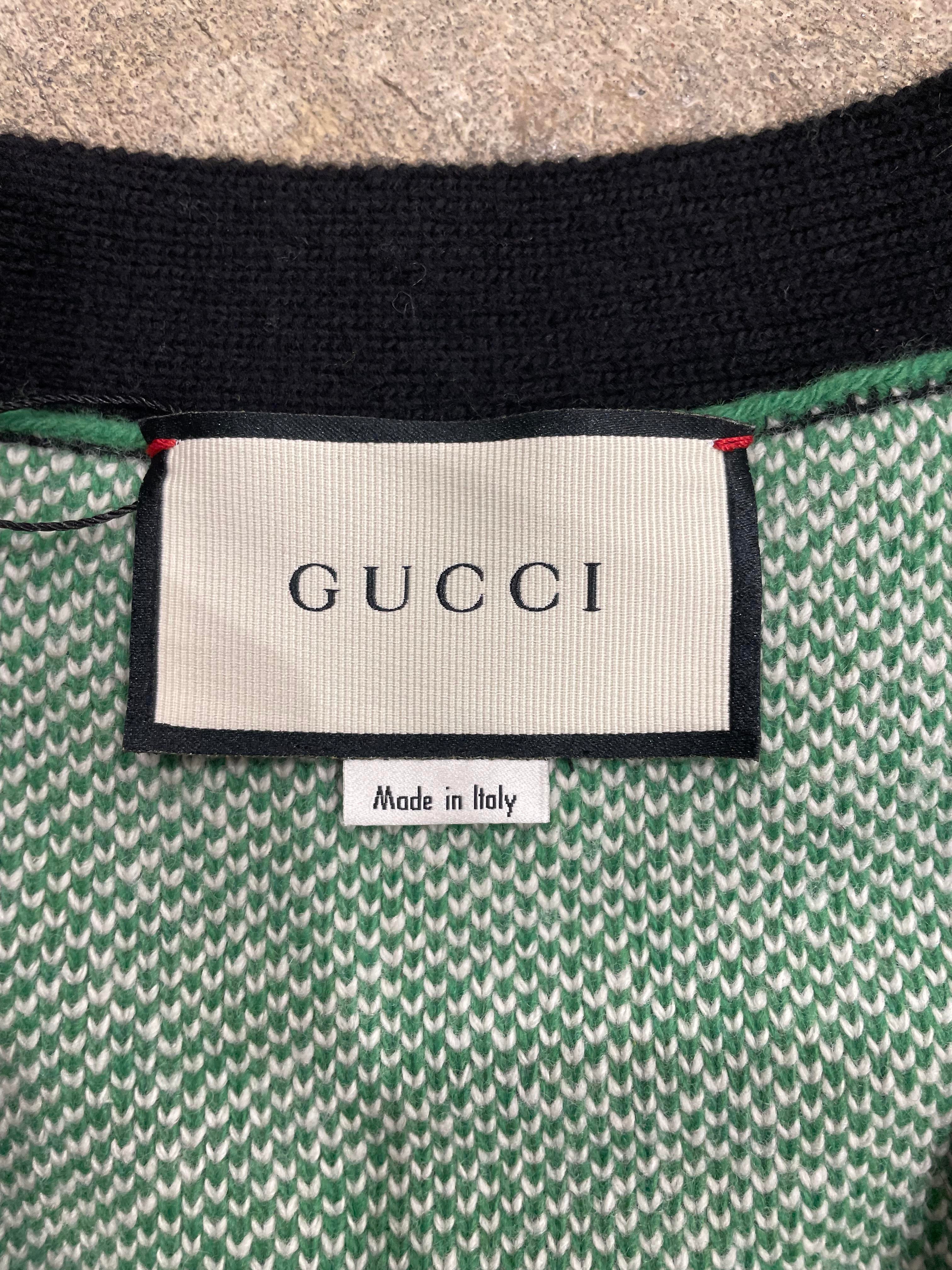 Gucci Kingsnake Black Red & Green Cardigan