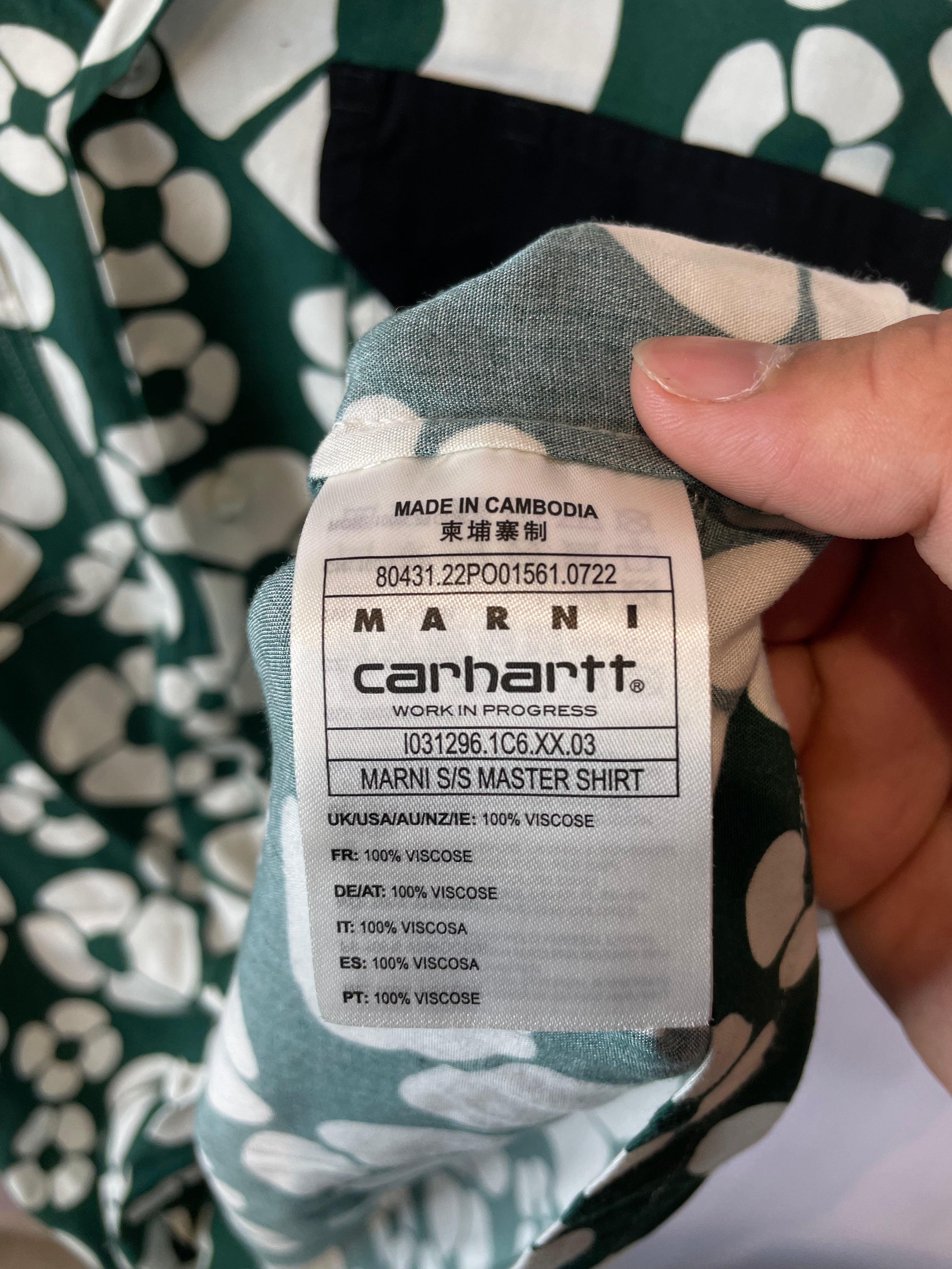 Marni x Carhartt Button Up Green Used Small