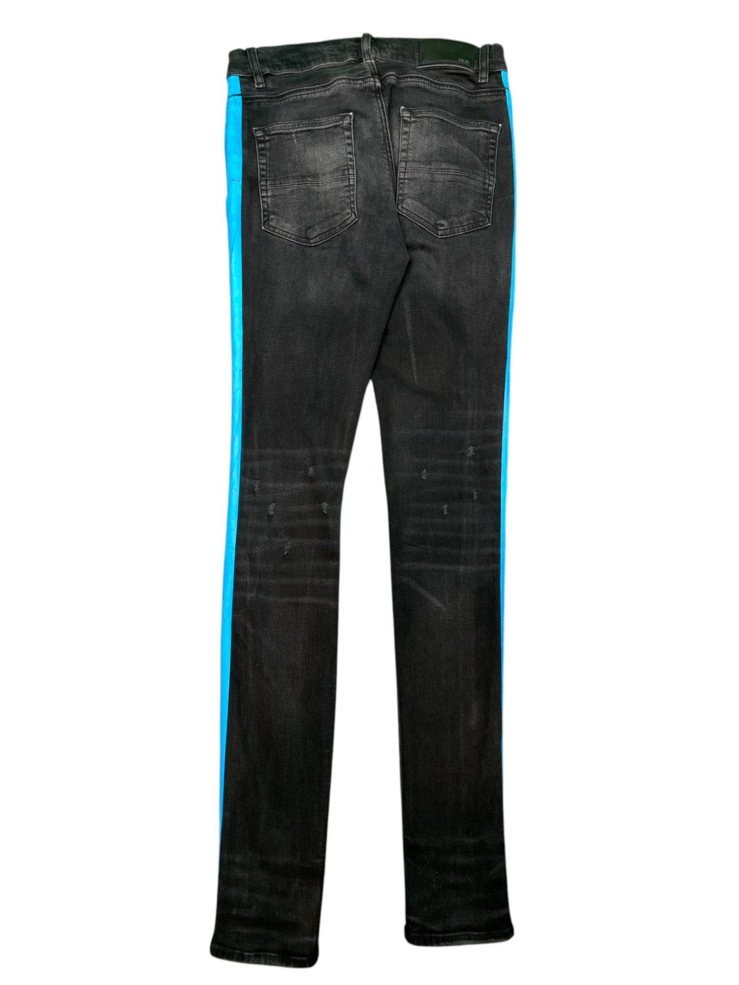 Amiri Thrasher Black & Blue Stripe Jeans
