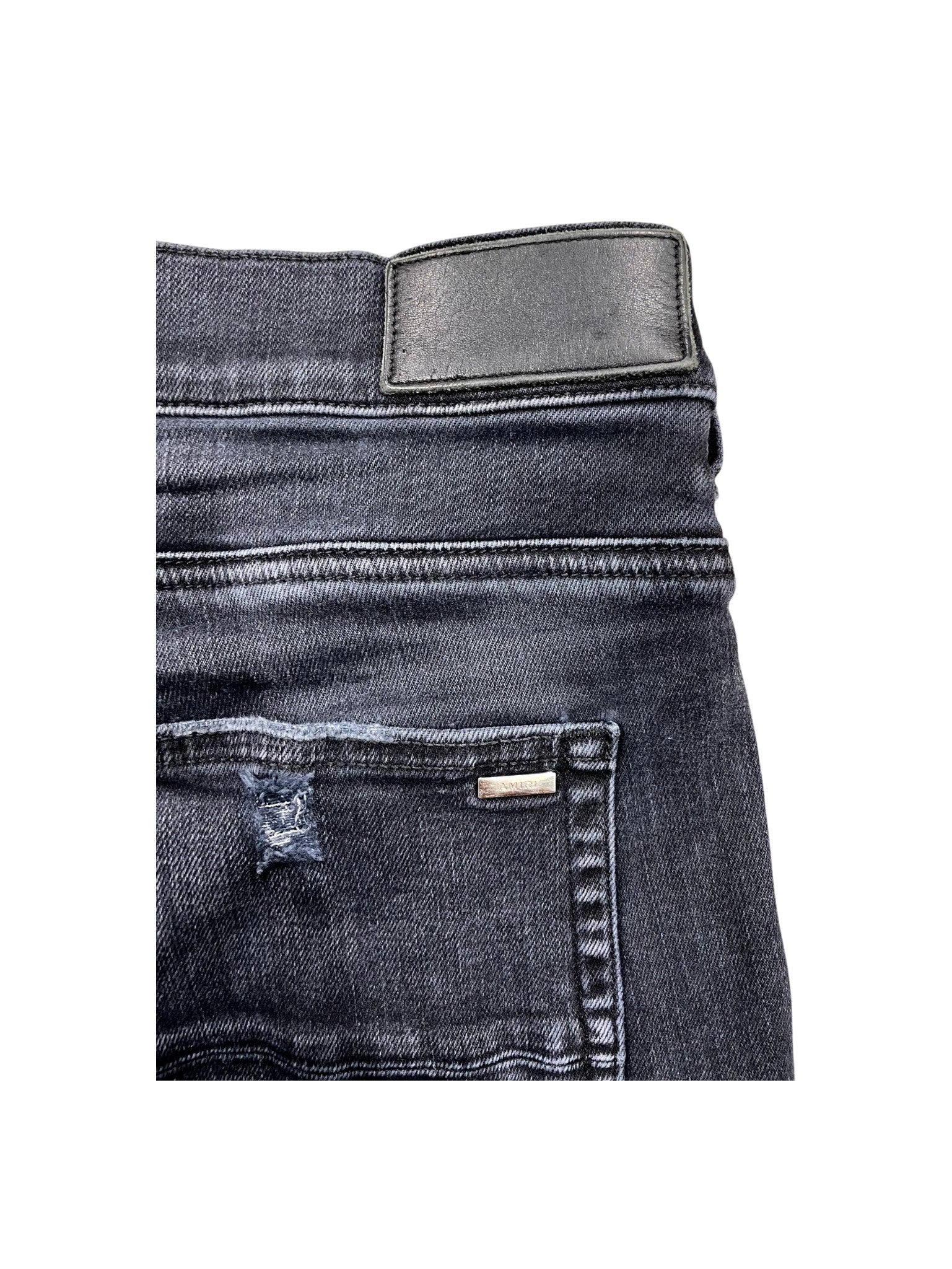 Amiri Plaid Thrasher Patch (Repaired) Black Wash Jeans