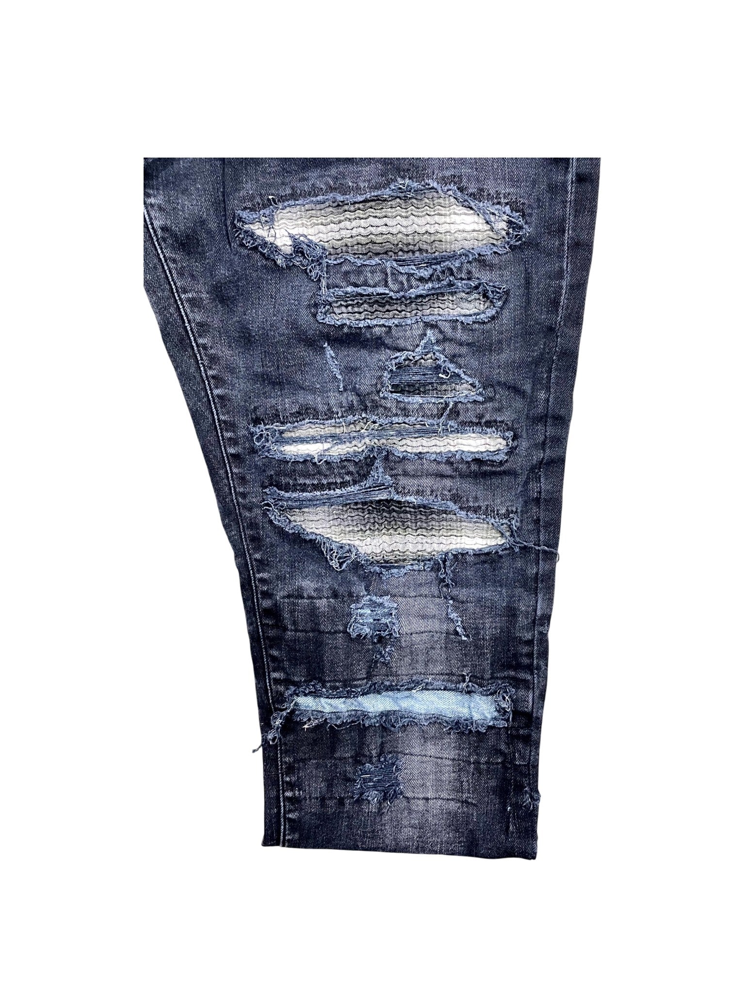 Amiri Plaid Thrasher Patch (Repaired) Black Wash Jeans