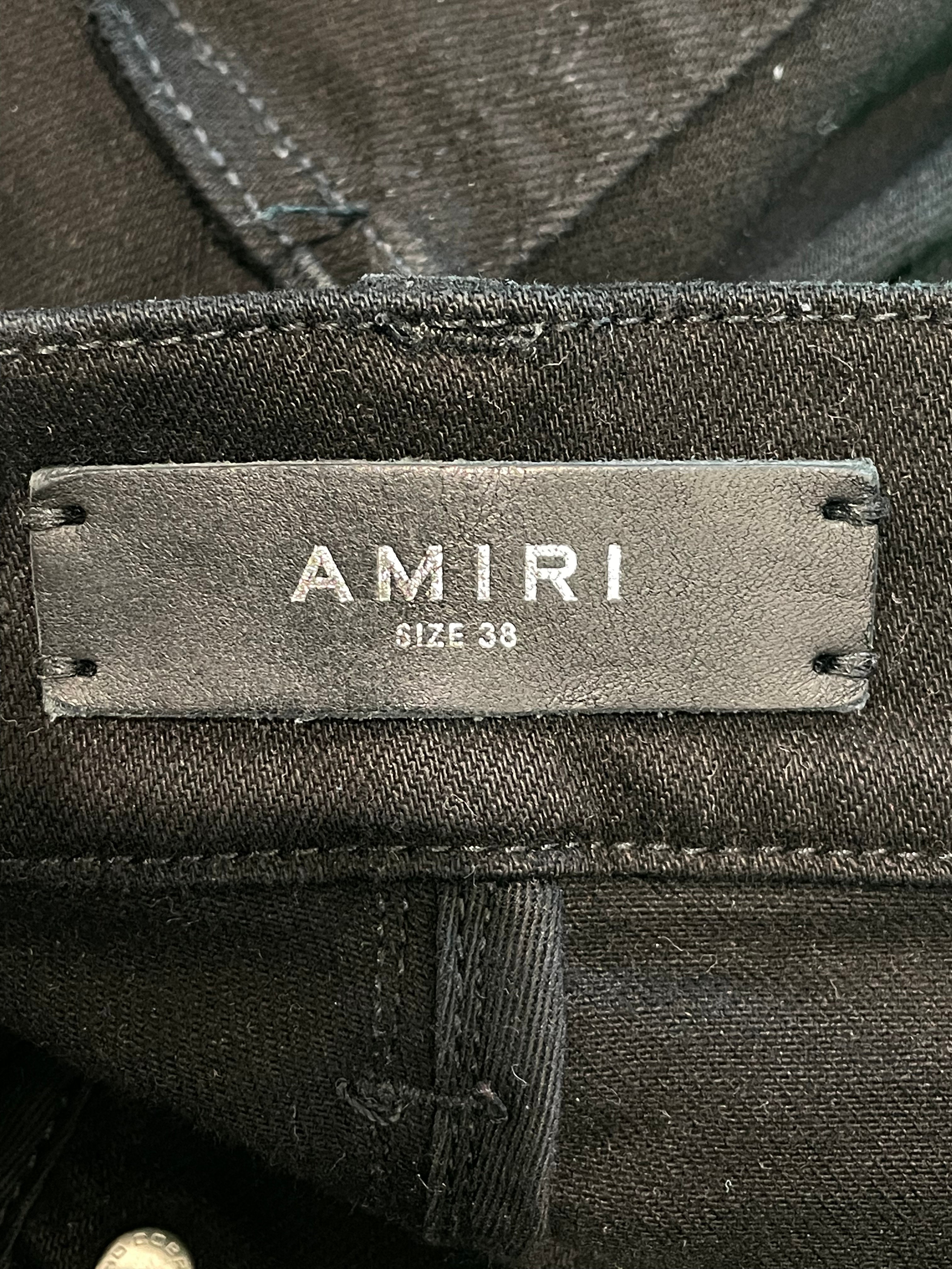 Amiri MX1 Gold Patch Black Jeans