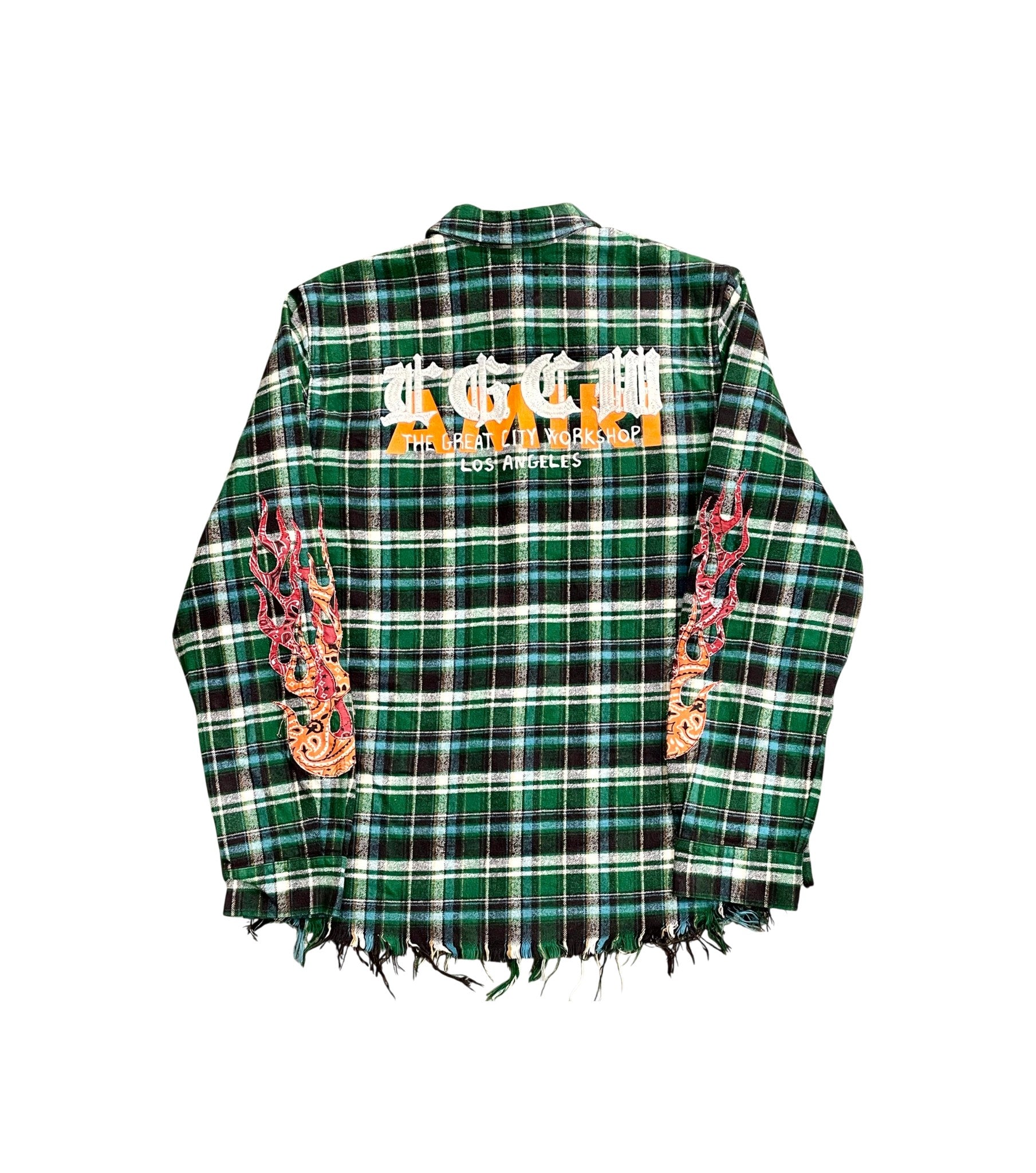Amiri Plaid "TGCW" Flannel Green Shirt
