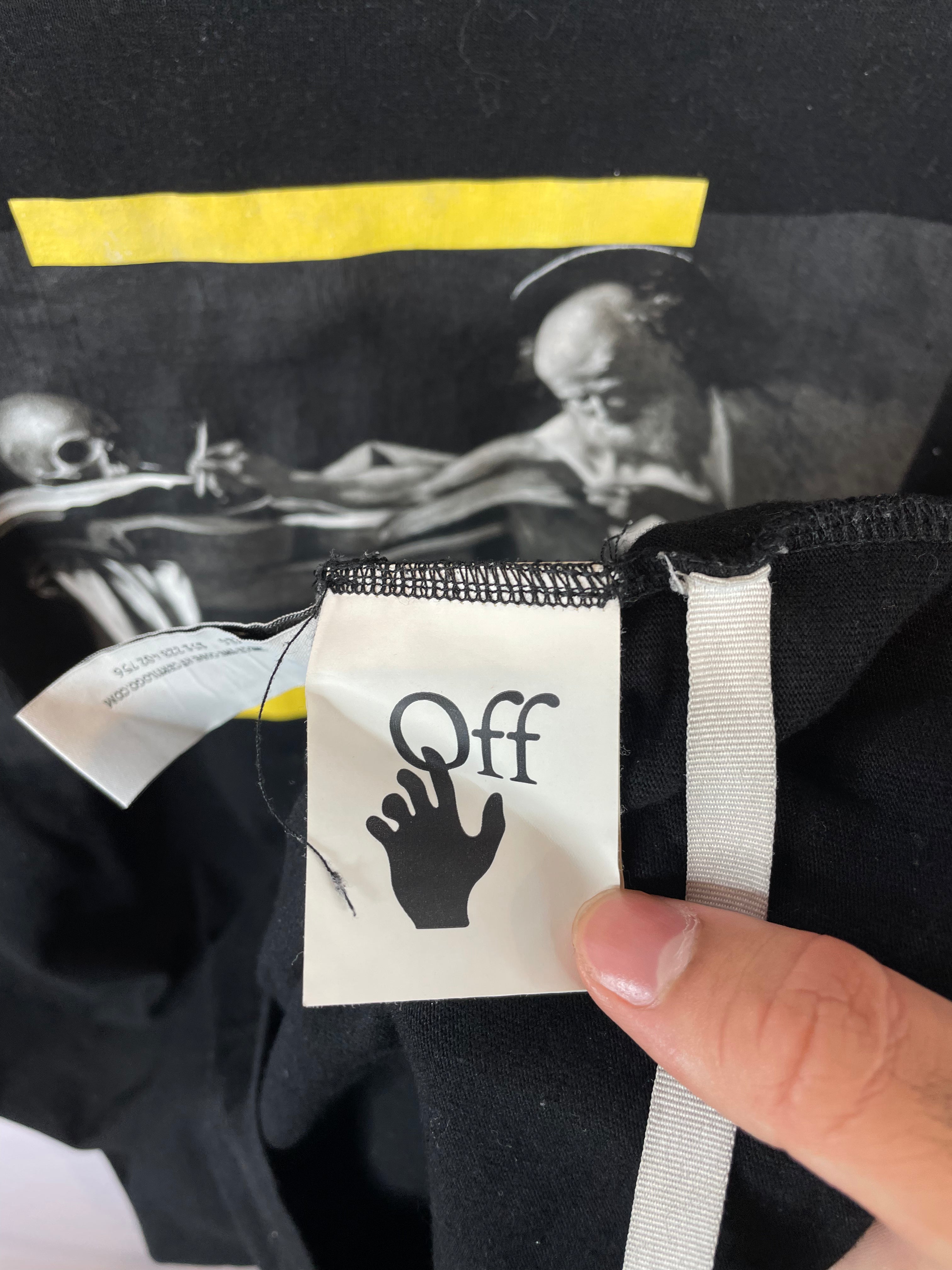 Off White Tee Black Yellow Used Small