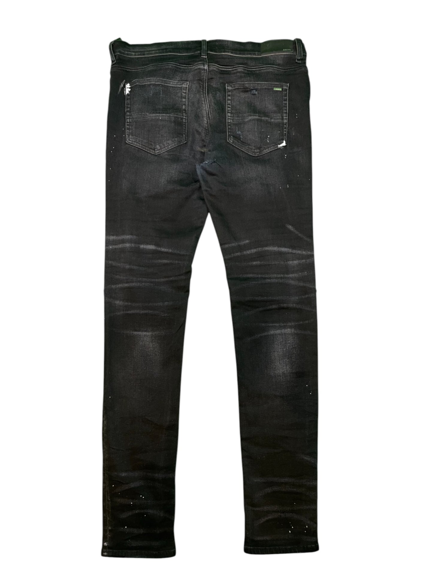 Amiri Brown Plaid Patch Black Jeans