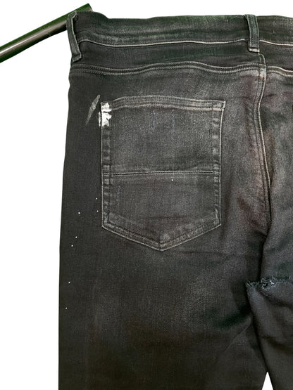 Amiri Brown Plaid Patch Black Jeans