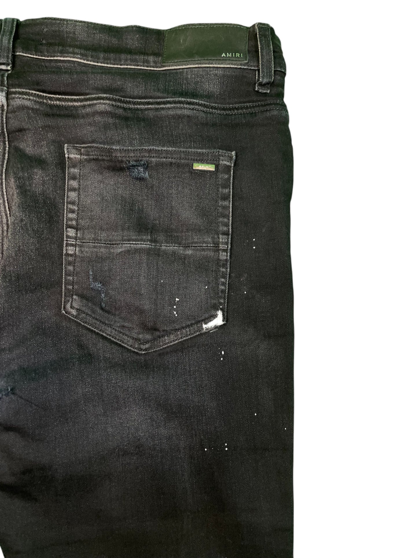 Amiri Brown Plaid Patch Black Jeans