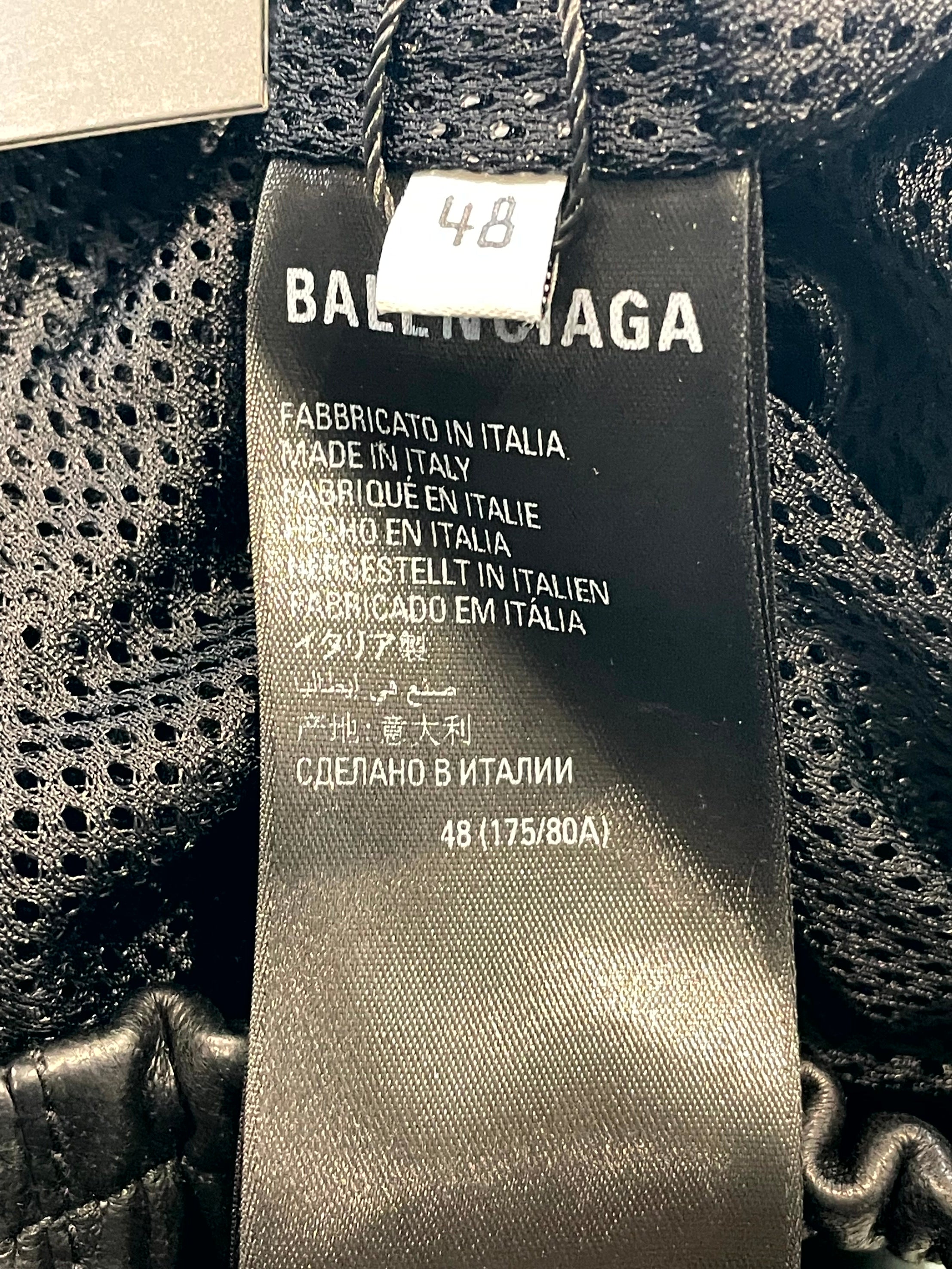 Balenciaga Leather Blue Stripe Pants
