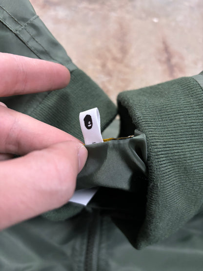 BAPE Nylon Coaches Jacket Olive Used XL