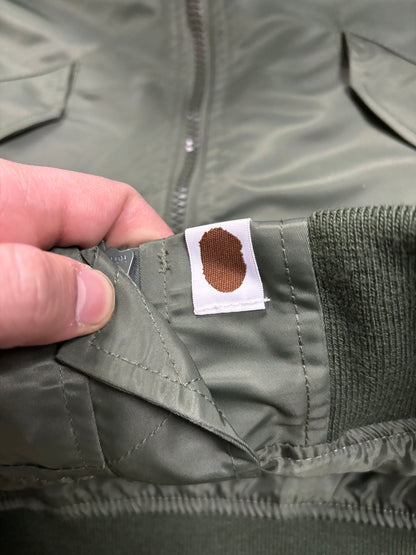 BAPE Nylon Coaches Jacket Olive Used XL