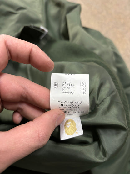BAPE Nylon Coaches Jacket Olive Used XL