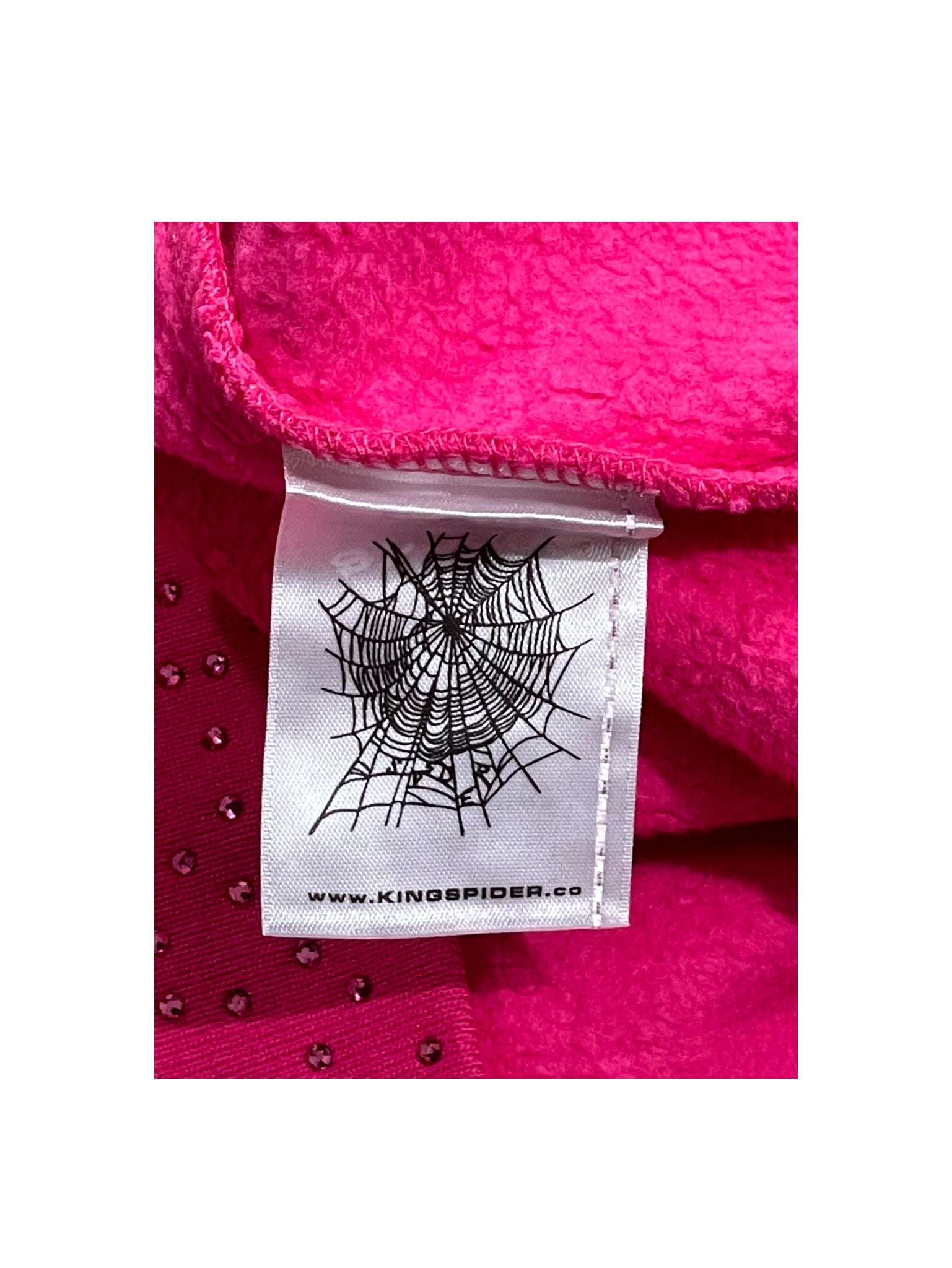 Sp5der "Rhinestone VVS" Pink Hoodie
