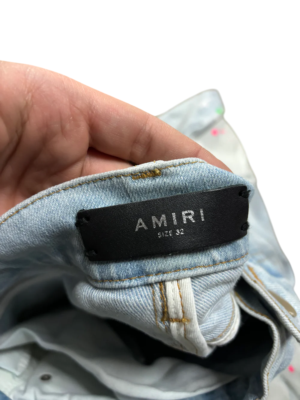 Amiri Thrasher Splatter South Beach Light Wash Jeans