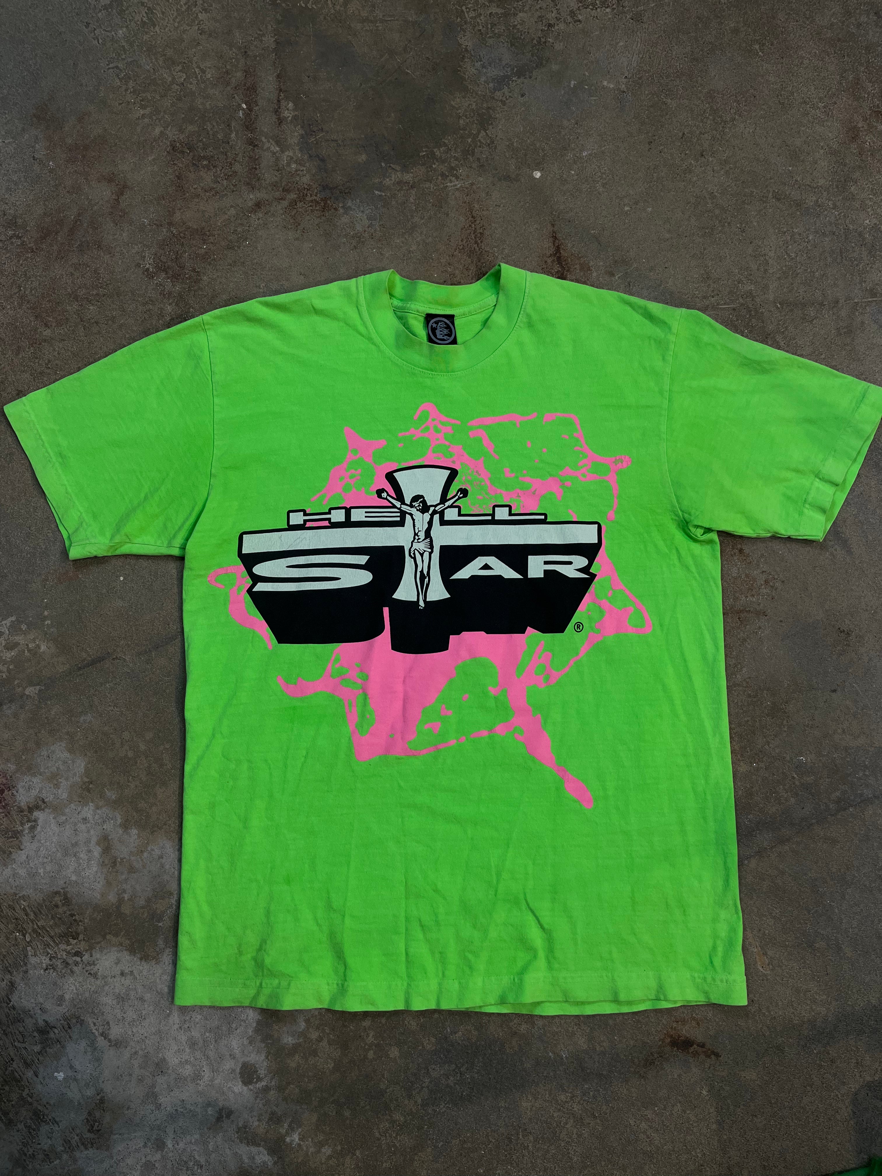 Hellstar Tee Neon Pink Jesus Used Medium
