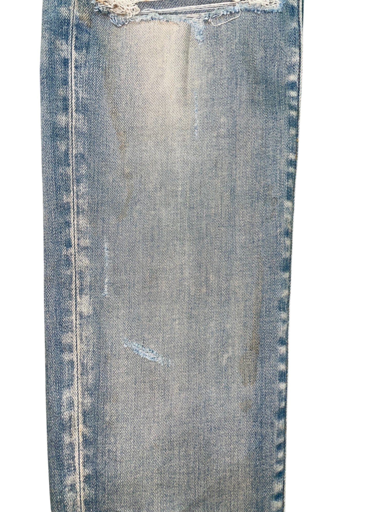 Amiri White Side Logo Light Wash Blue Jeans