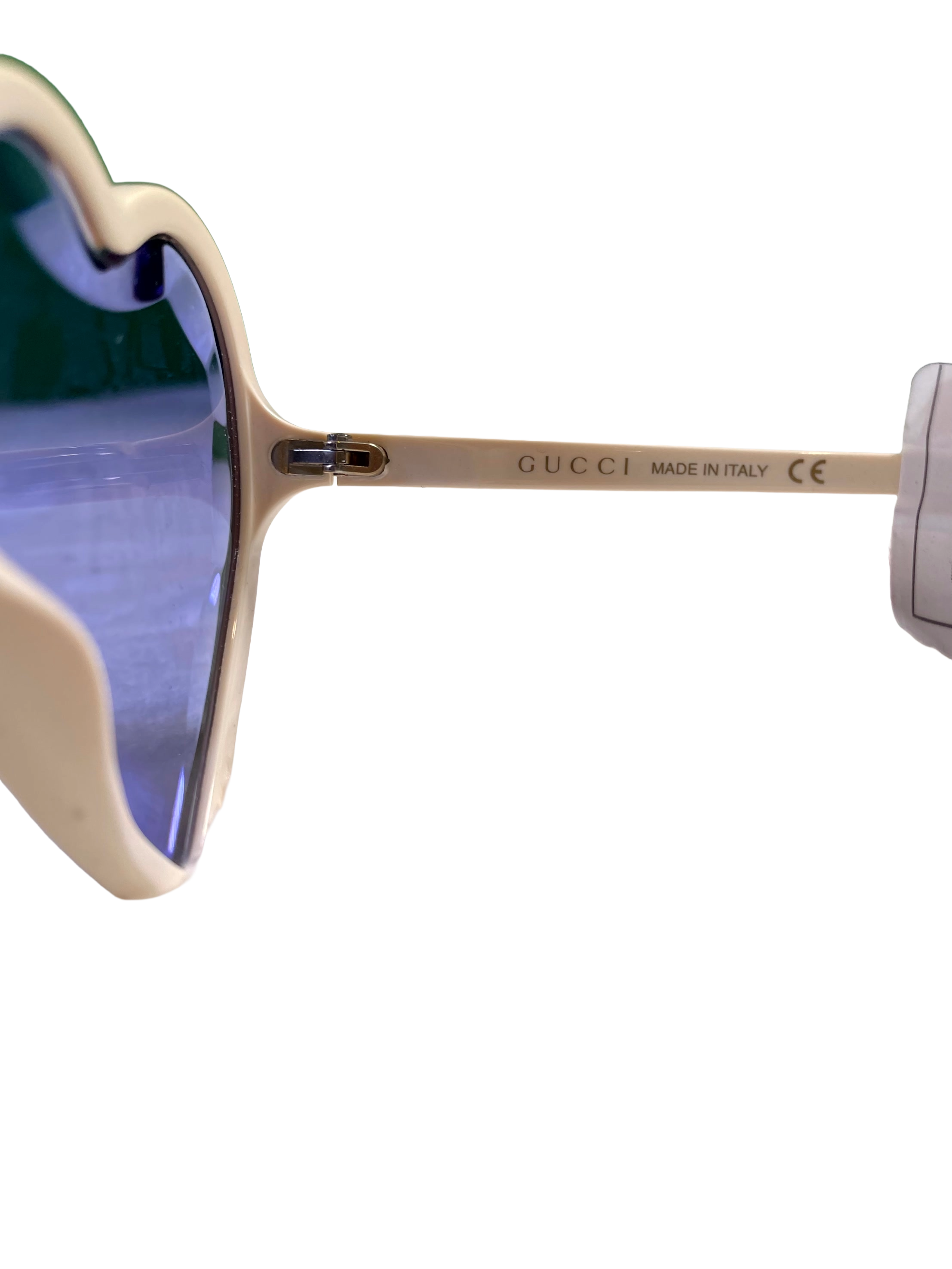 Gucci Heart Shades White Sunglasses