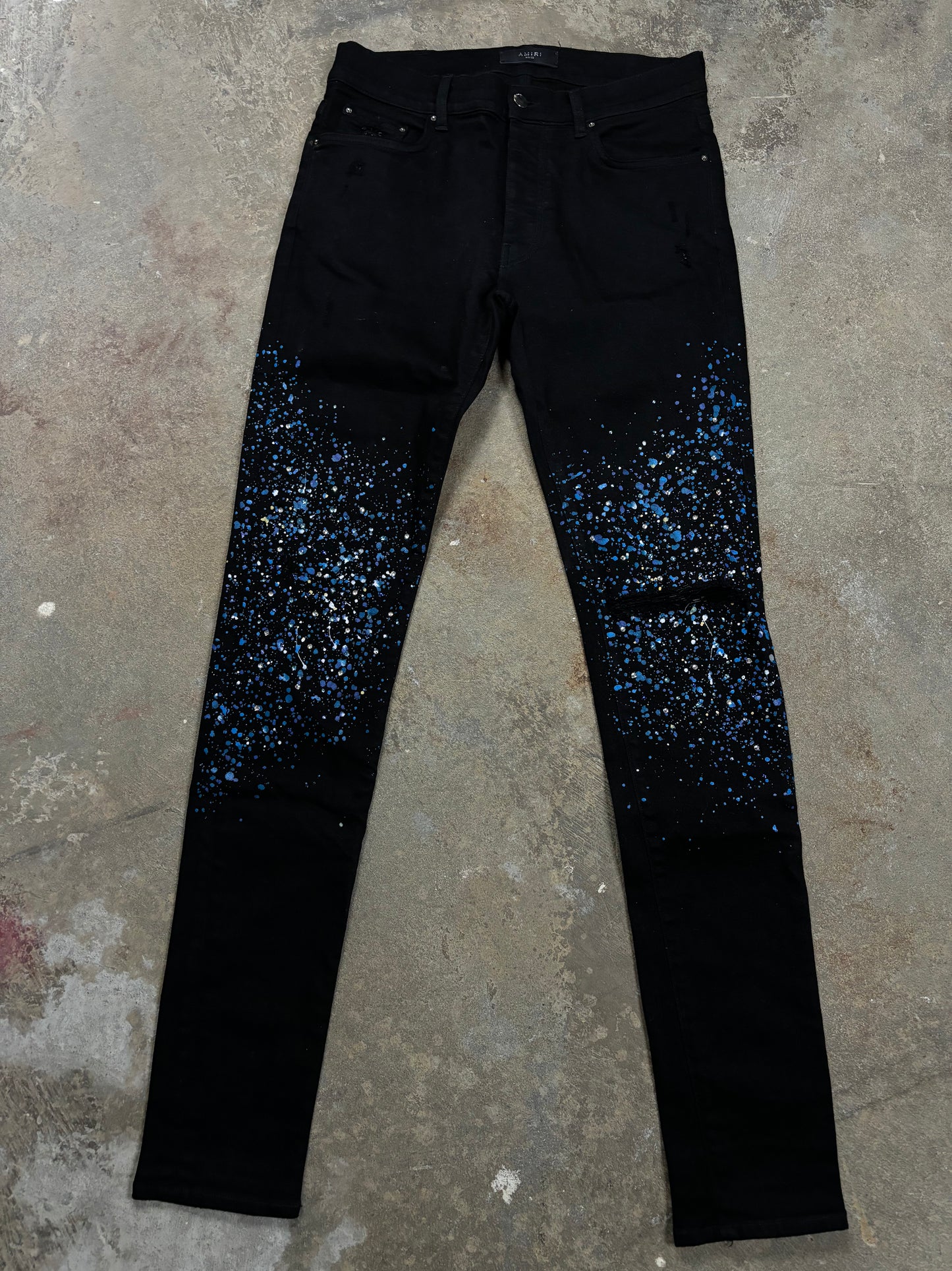 Amiri Jeans Black Rhinestone Used 32