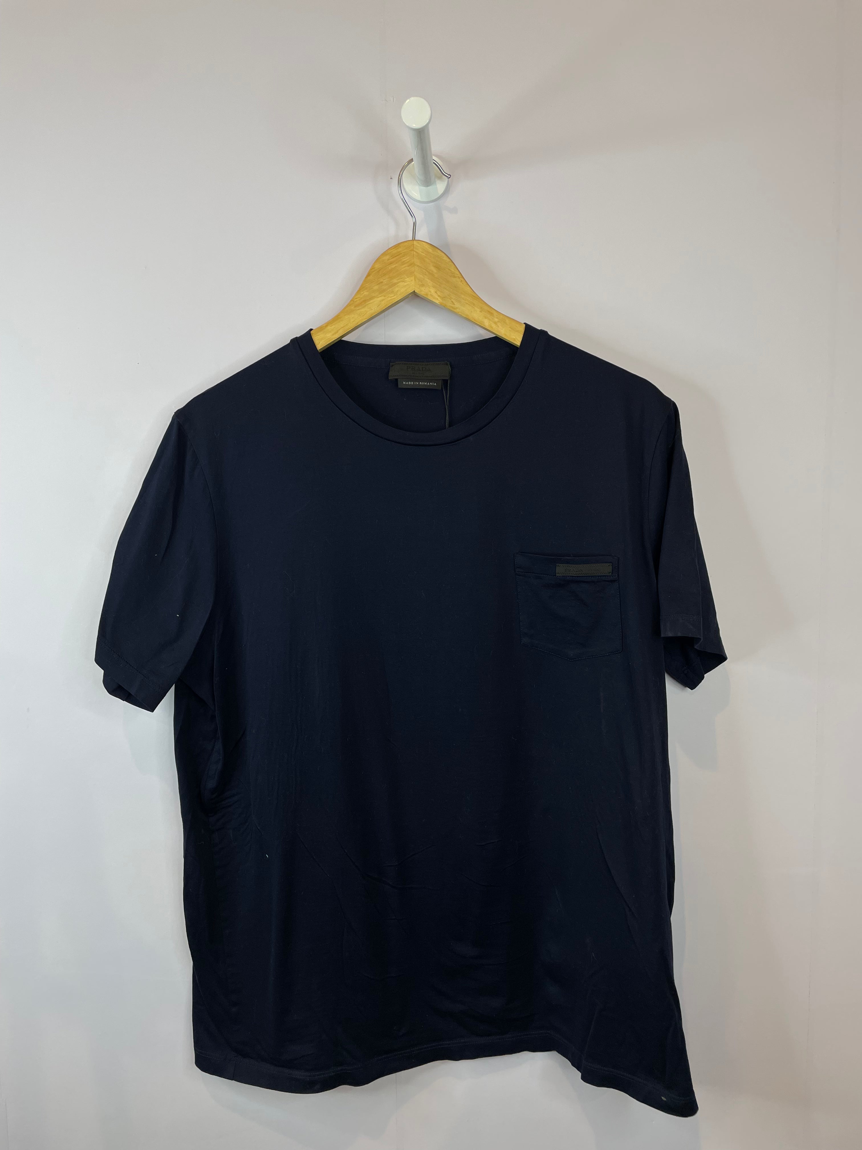 Prada Small Navy Logo Tee Used XL