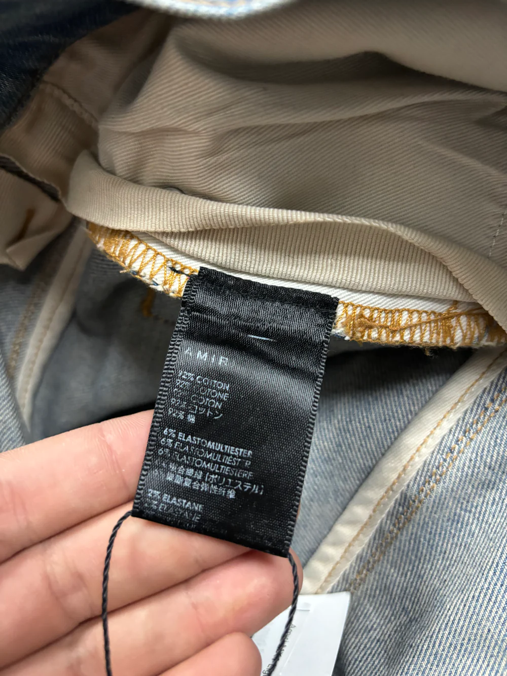Amiri MX1 Plaid Patch Light Wash Jeans