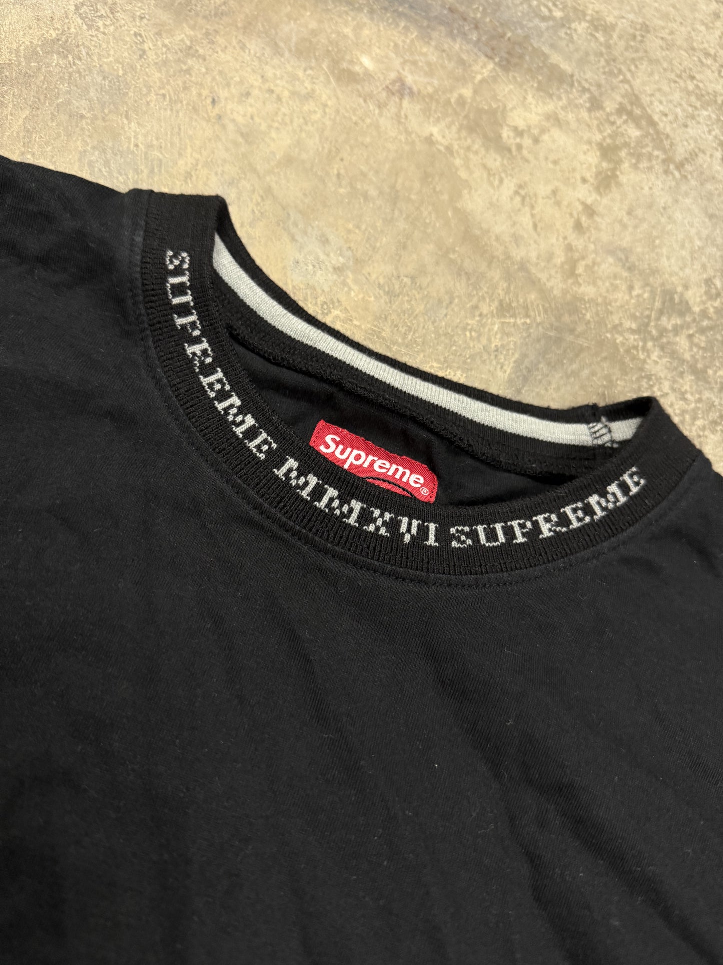 Supreme Neck Logo LS Black Used XL