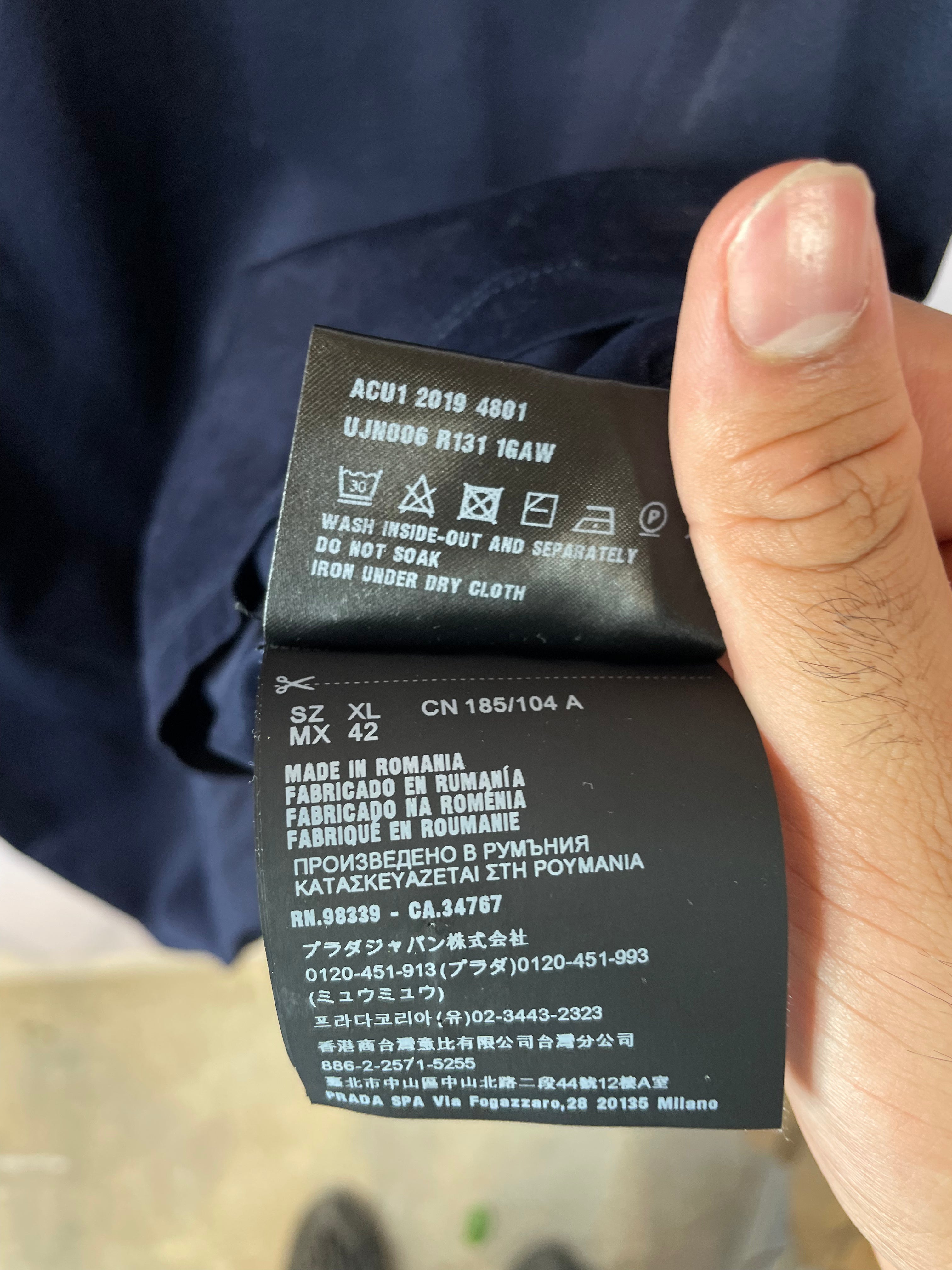 Prada Small Navy Logo Tee Used XL