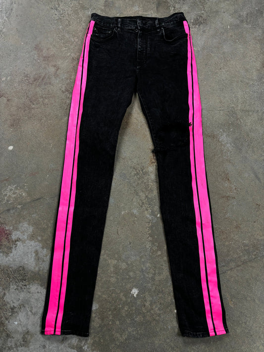 Amiri Jeans Black Pink Stripe Used 32