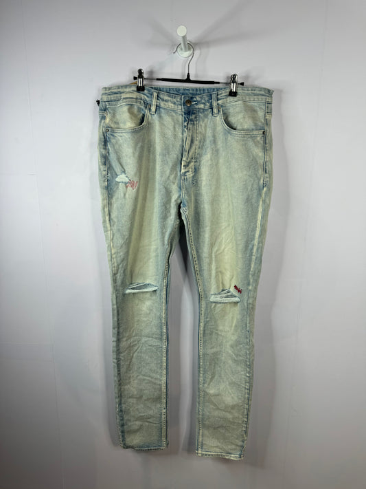 Ksubi Jeans Vintage Wash Red Ripped New With Tags 38
