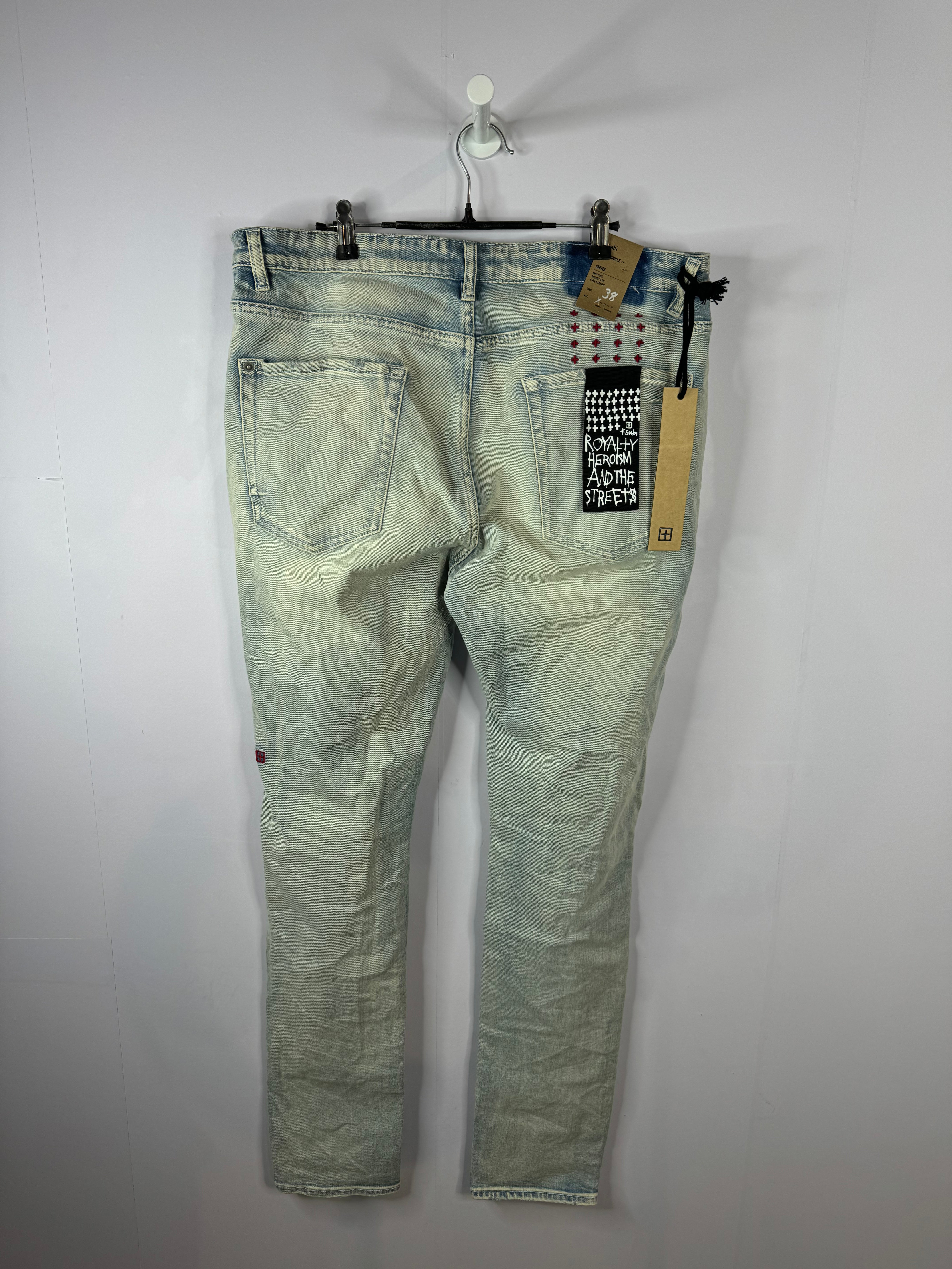 Ksubi Jeans Vintage Wash Red Ripped New With Tags 38