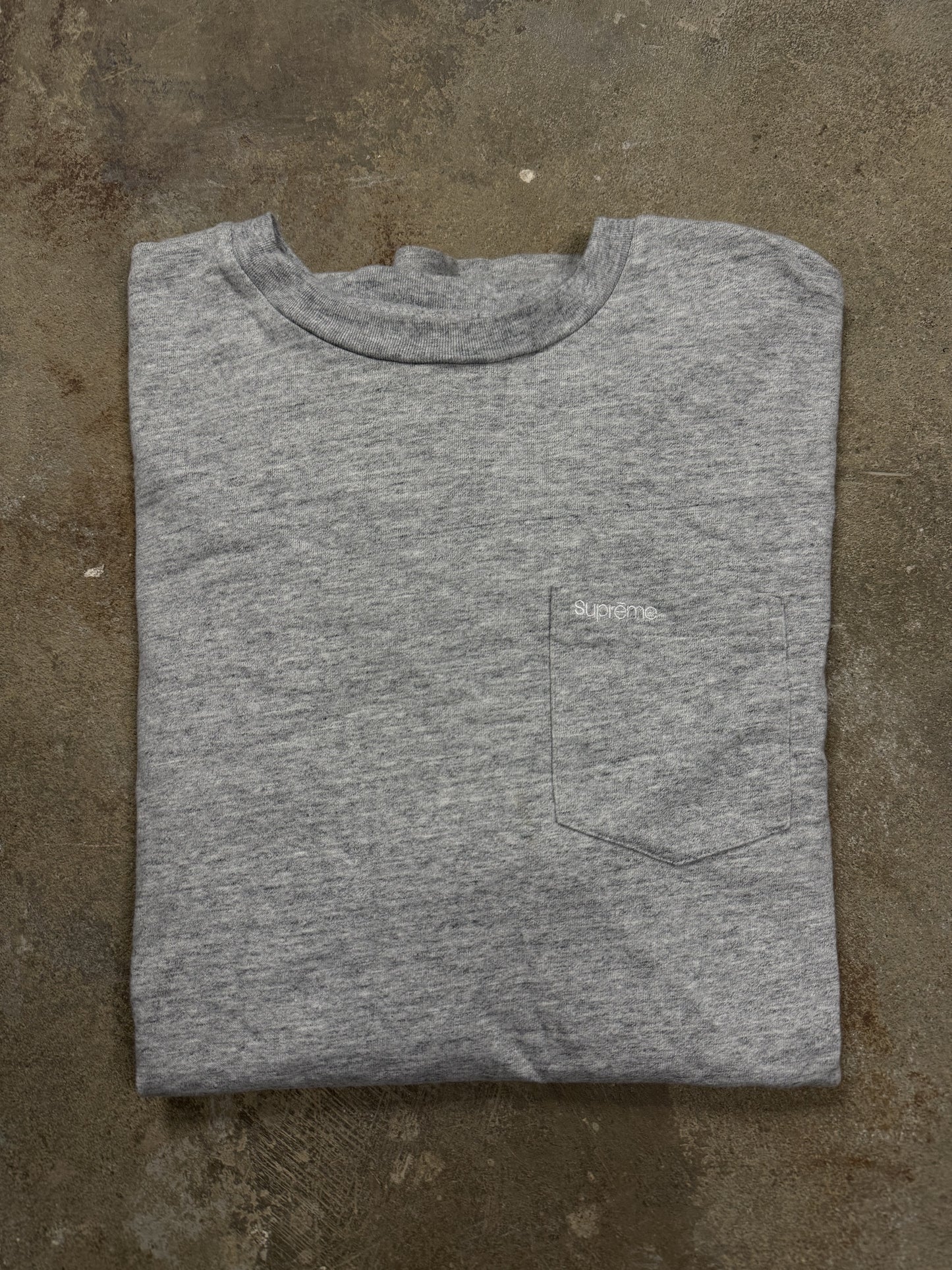 Supreme Pocket Logo Tee Grey Used XXL