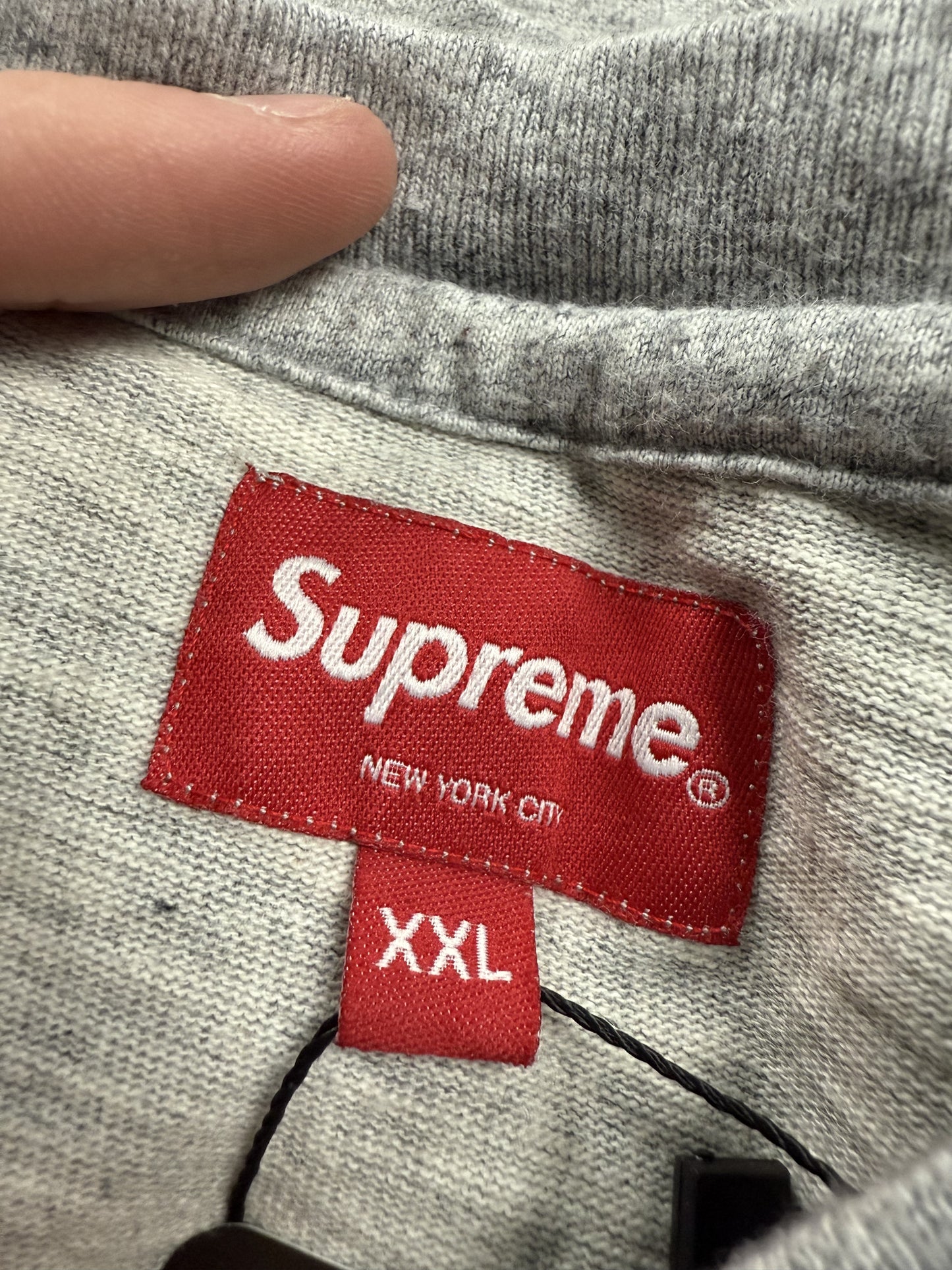 Supreme Pocket Logo Tee Grey Used XXL