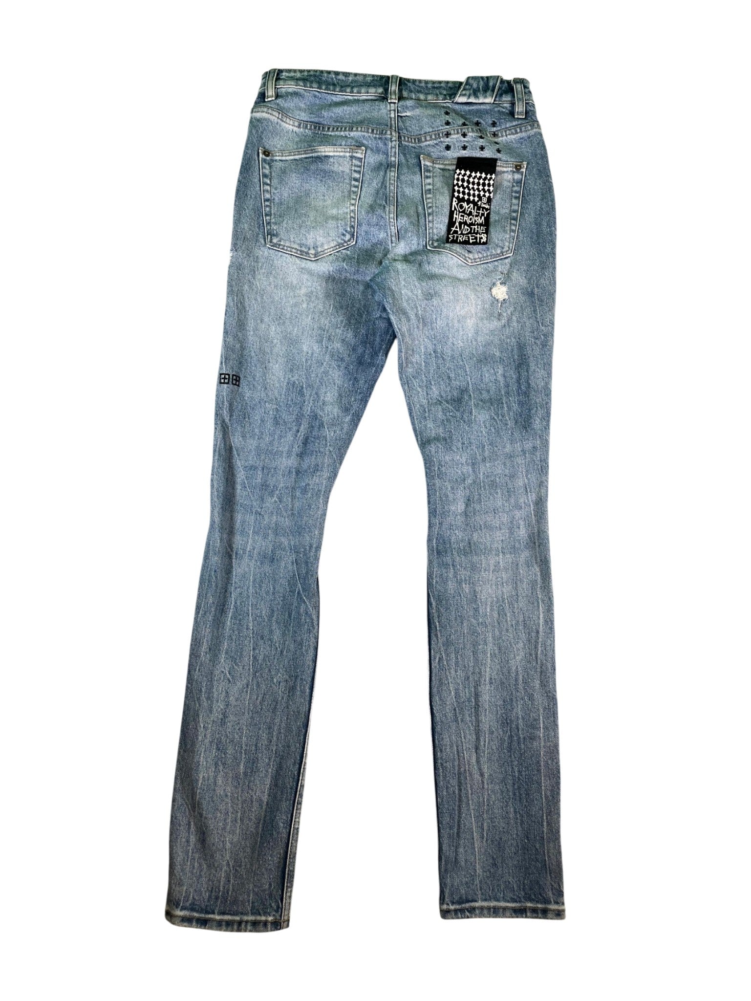 Ksubi "Cheetah Patchwork" Light Wash Jeans