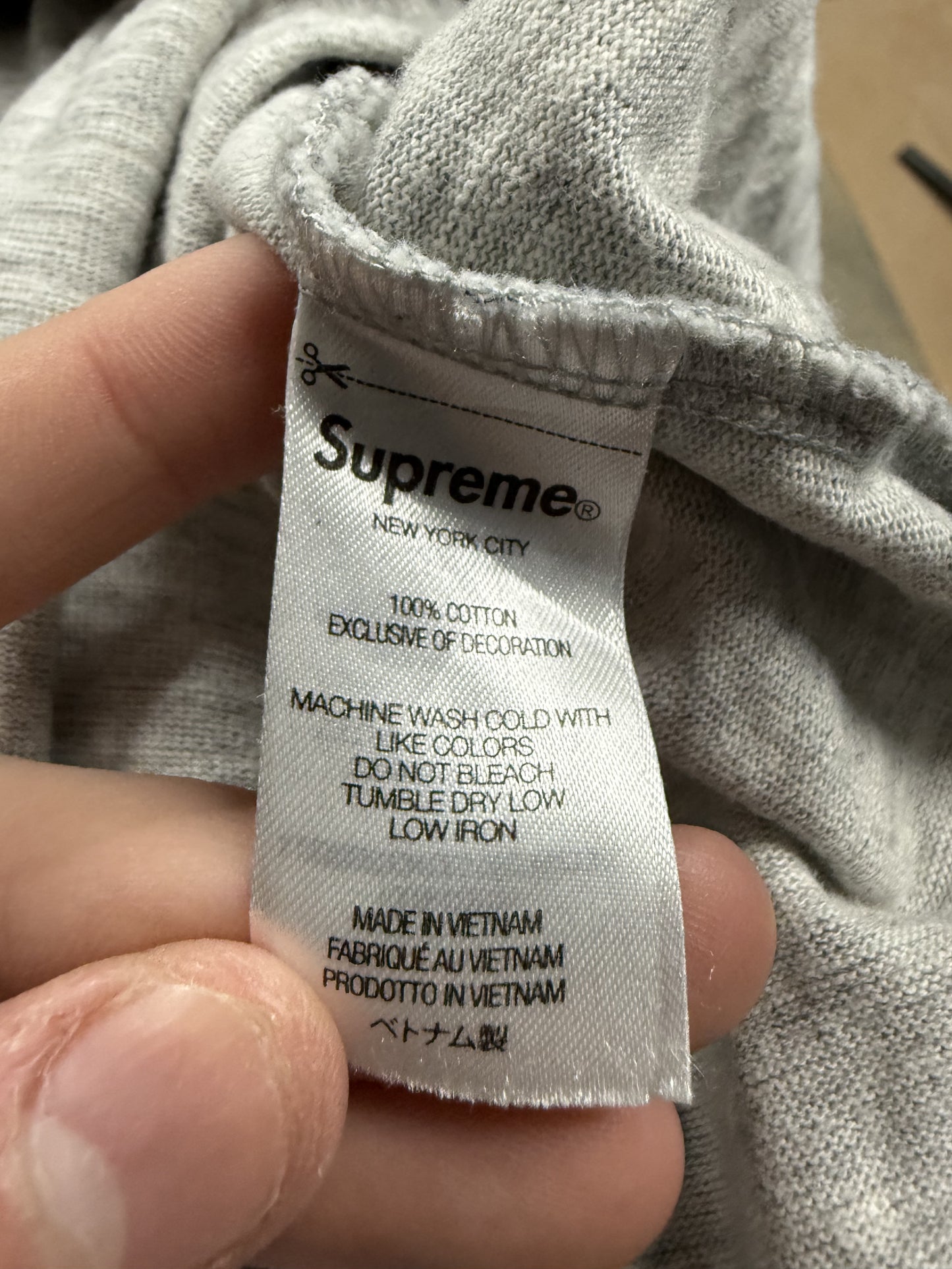 Supreme Pocket Logo Tee Grey Used XXL