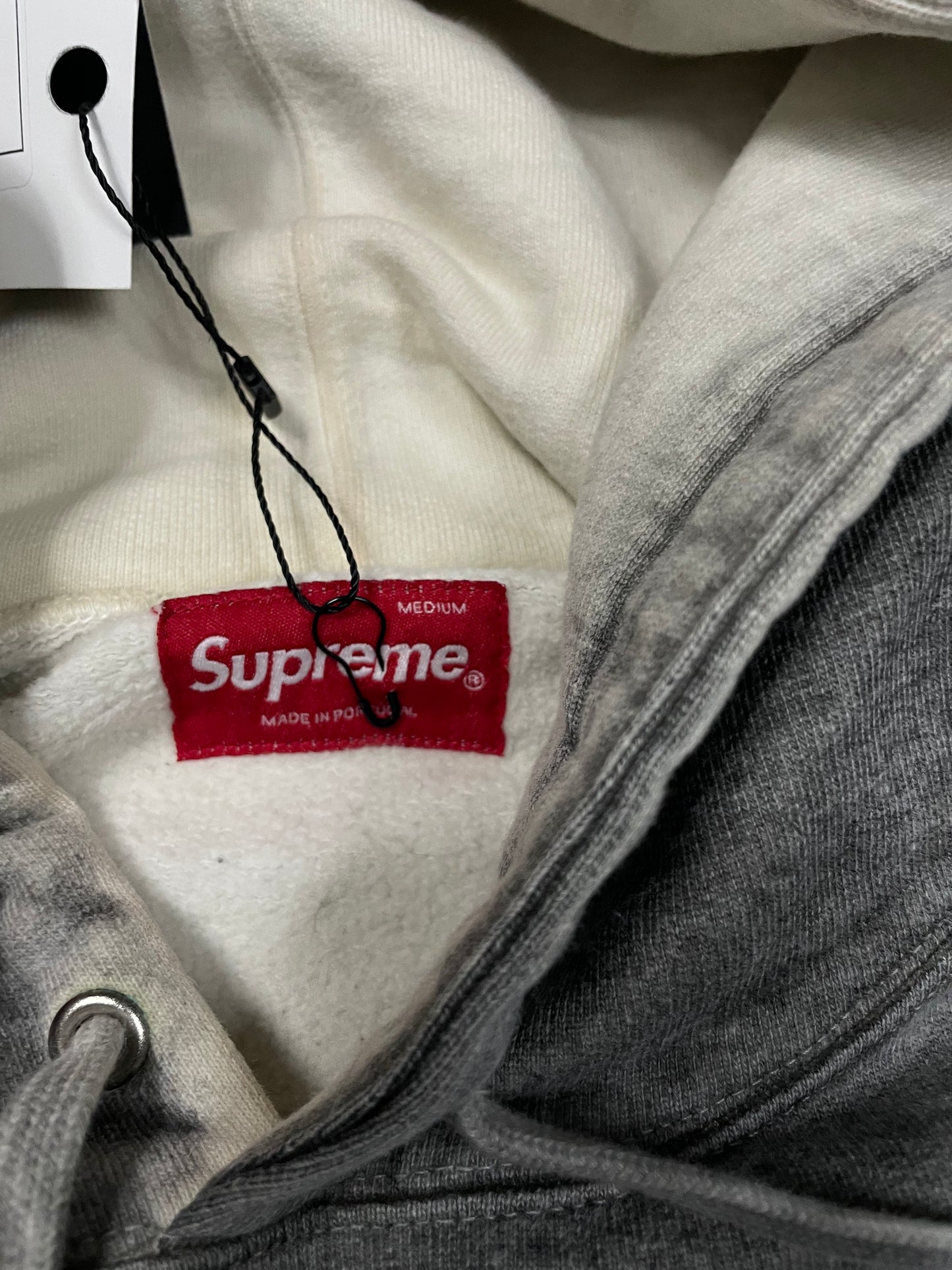 Supreme Grey Classic Logo Hoodie Medium Used