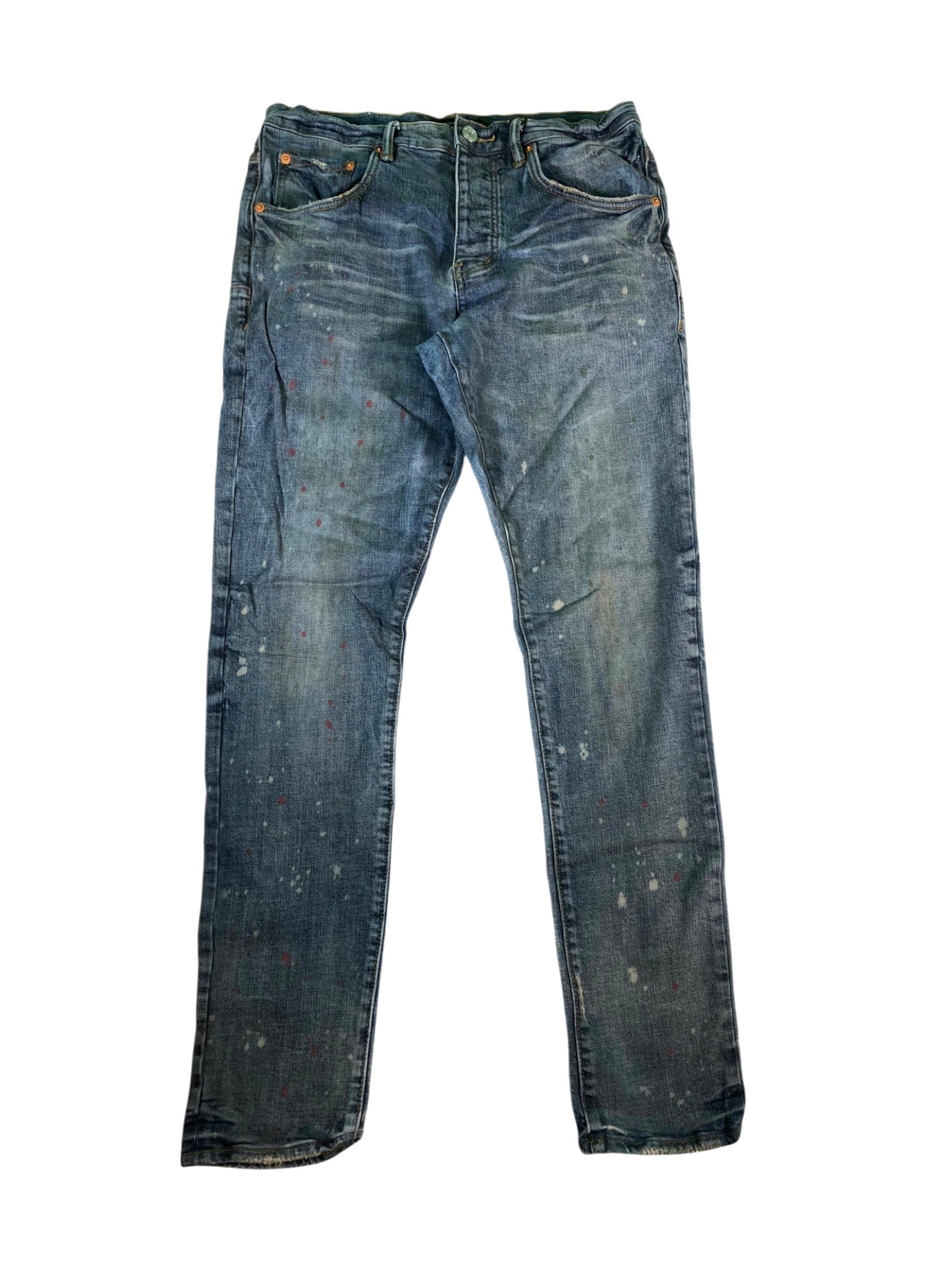 Purple Brand Splatter Blue & Red Jeans