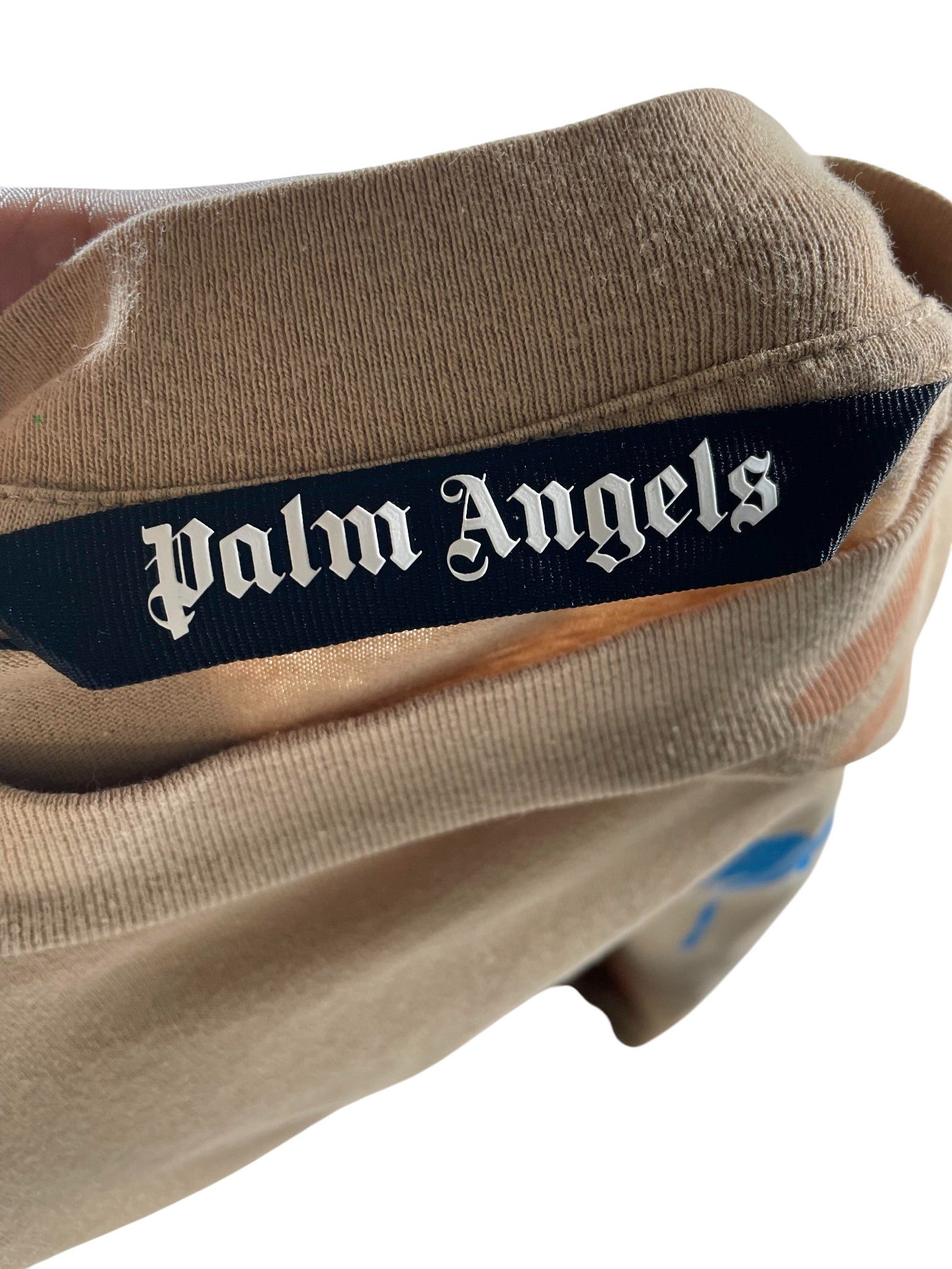 Palm Angels 'Paint Splatter Tree' Tan Tee